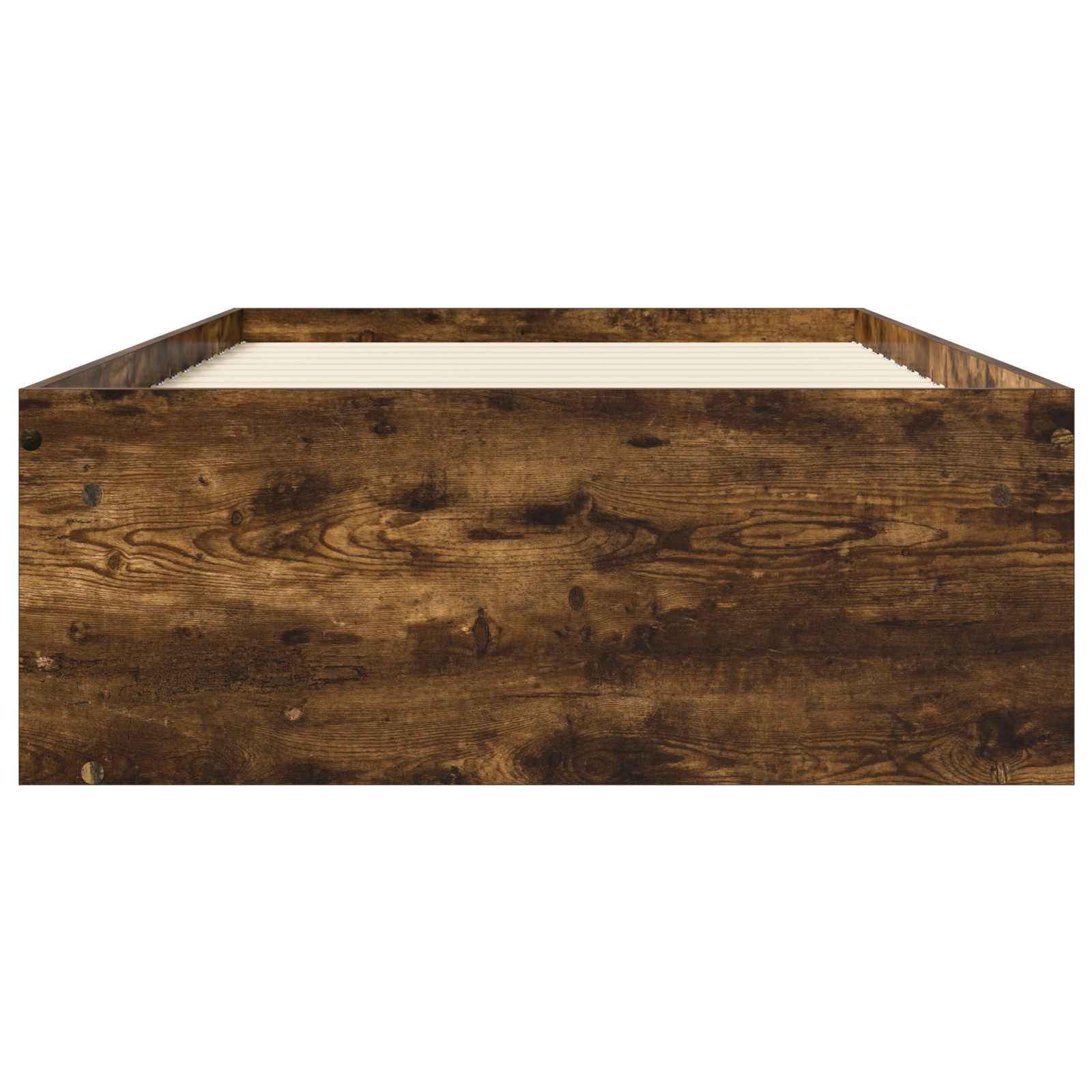 Cadre de lit avec rangement avec étagère Chêne fumé 80 x 200 cm