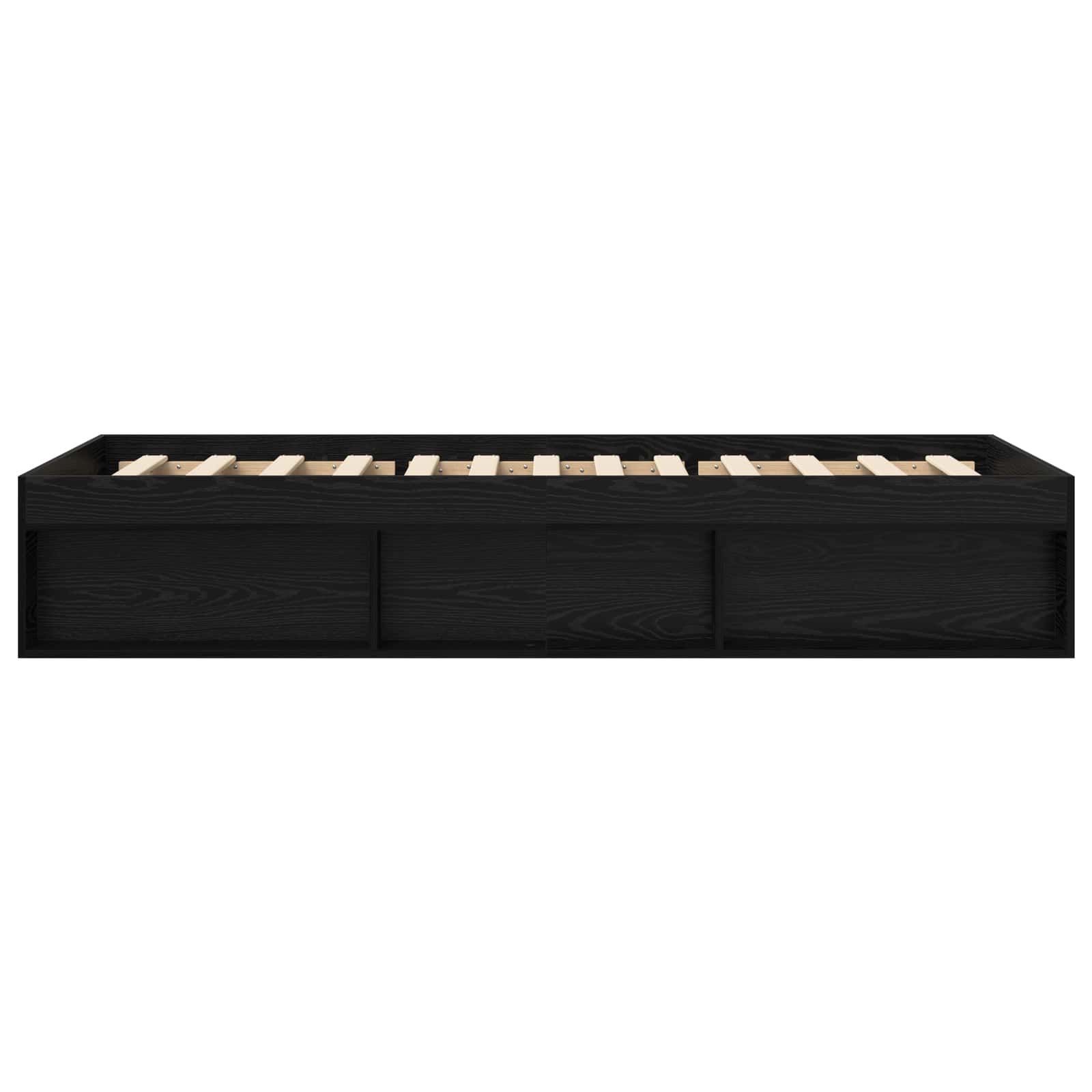 Cadre de lit avec rangement avec étagère Chêne noir 80 x 200 cm