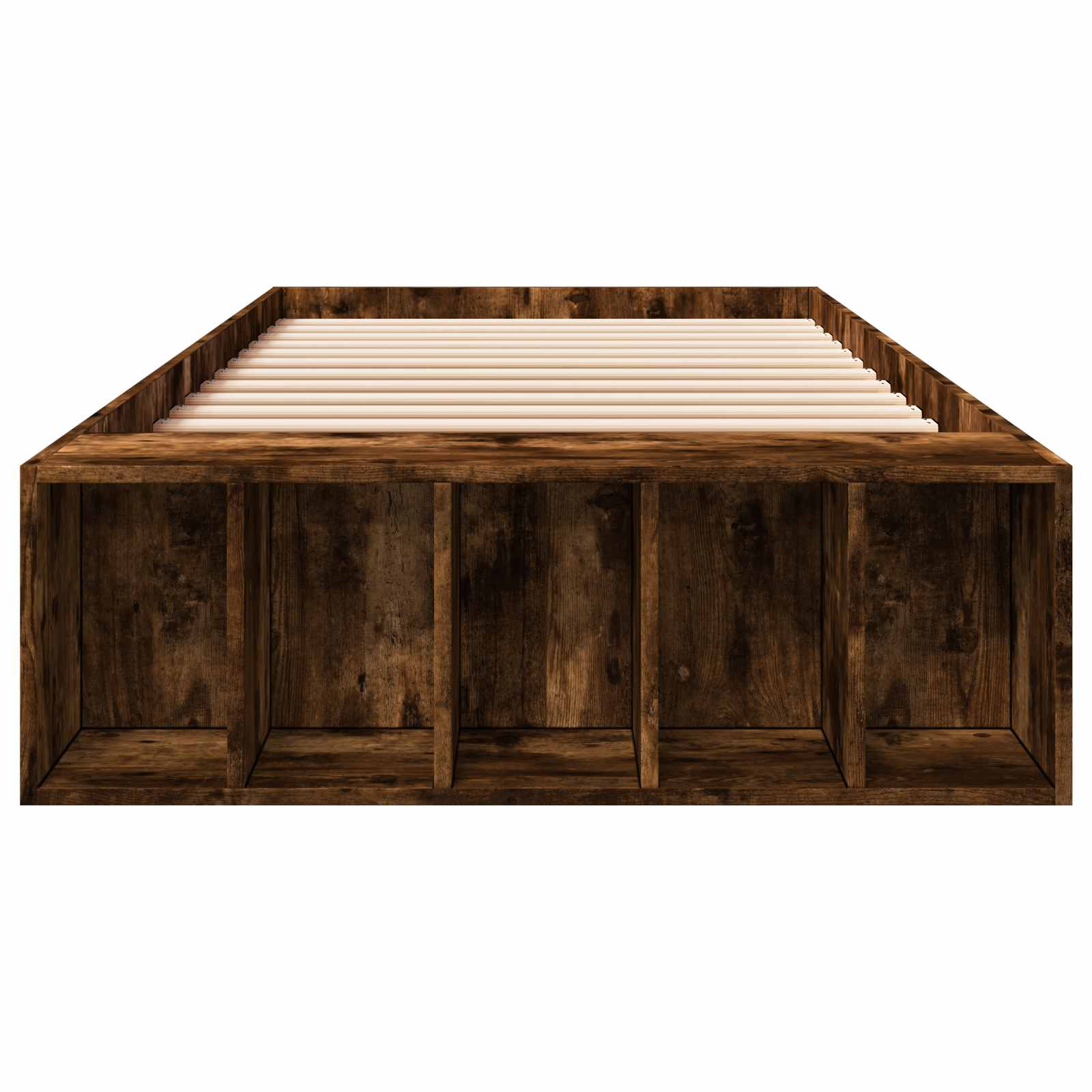 Cadre de lit avec rangement avec étagère Chêne fumé 80 x 200 cm