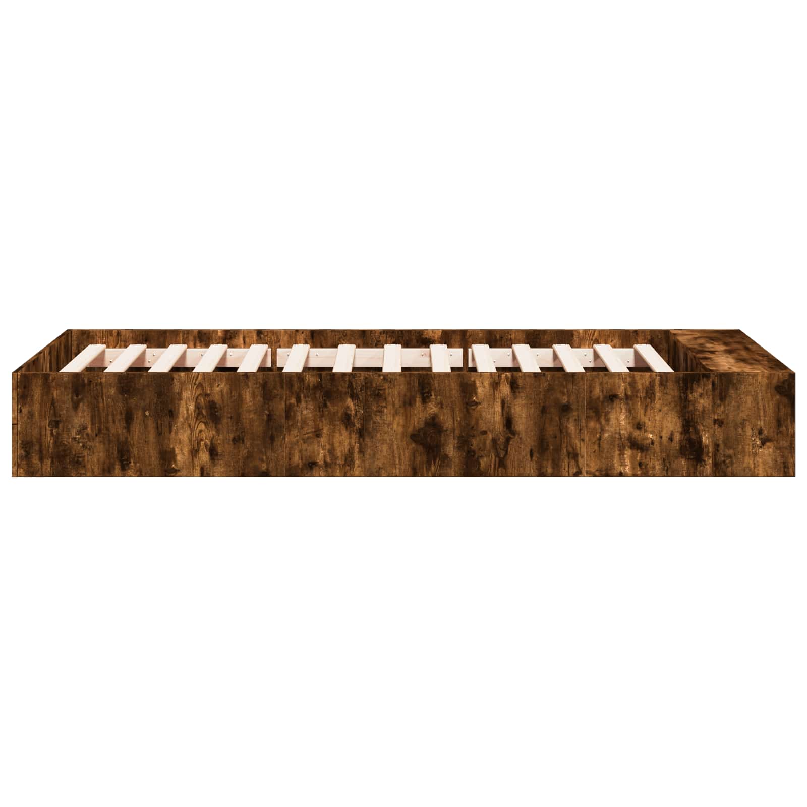 Cadre de lit avec rangement avec étagère Chêne fumé 80 x 200 cm