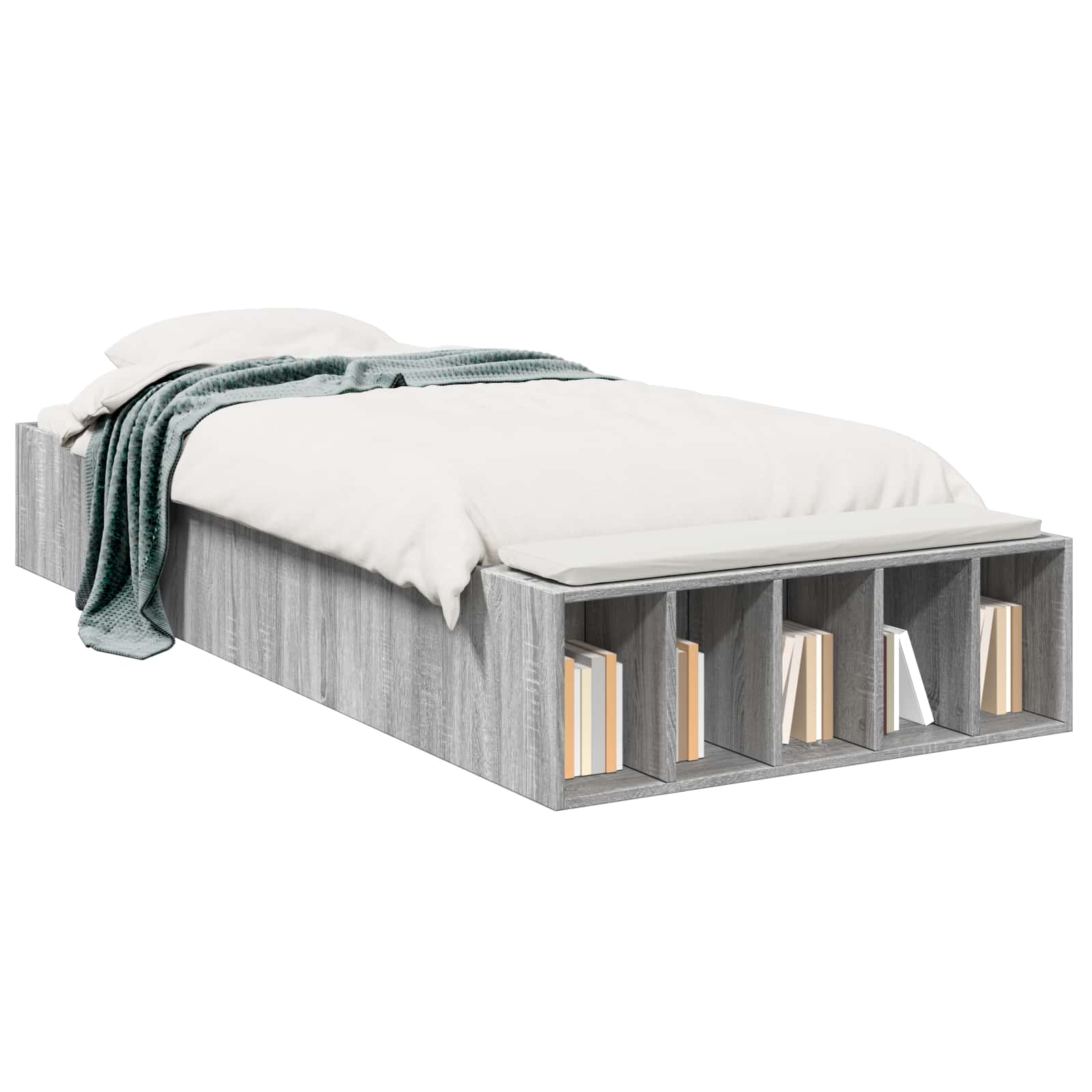 Cadre de lit avec rangement Sonoma gris 80 x 200 cm