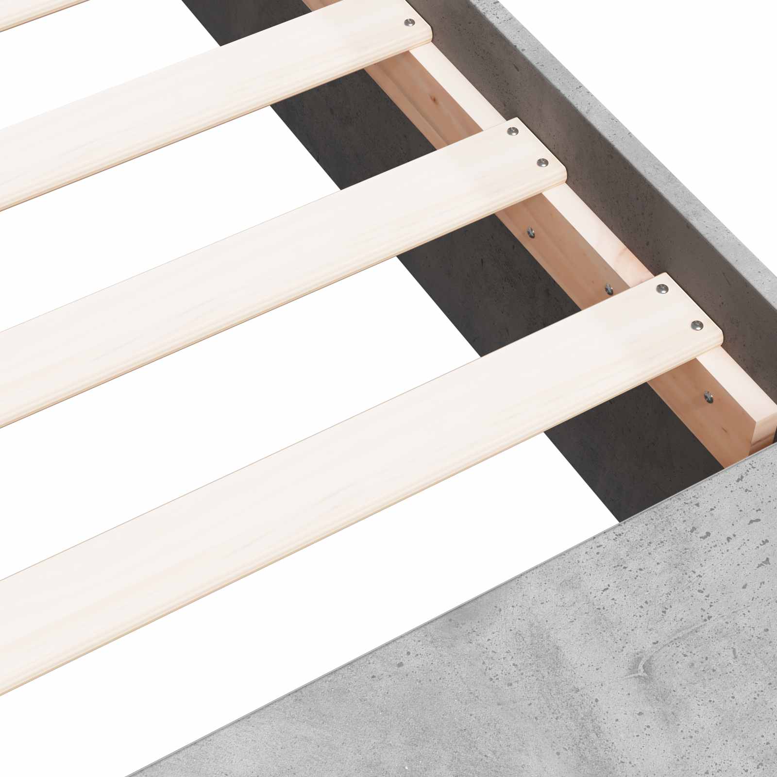 Cadre de lit avec rangement avec étagère Gris béton 80 x 200 cm