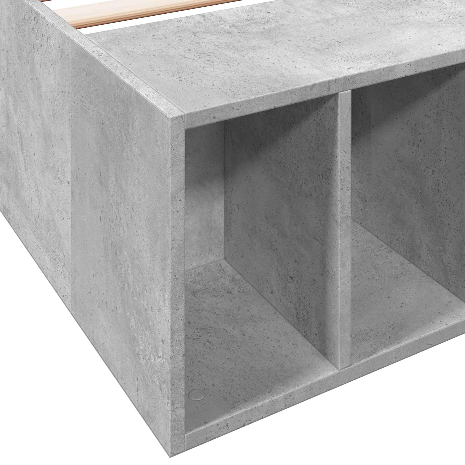Cadre de lit avec rangement avec étagère Gris béton 80 x 200 cm