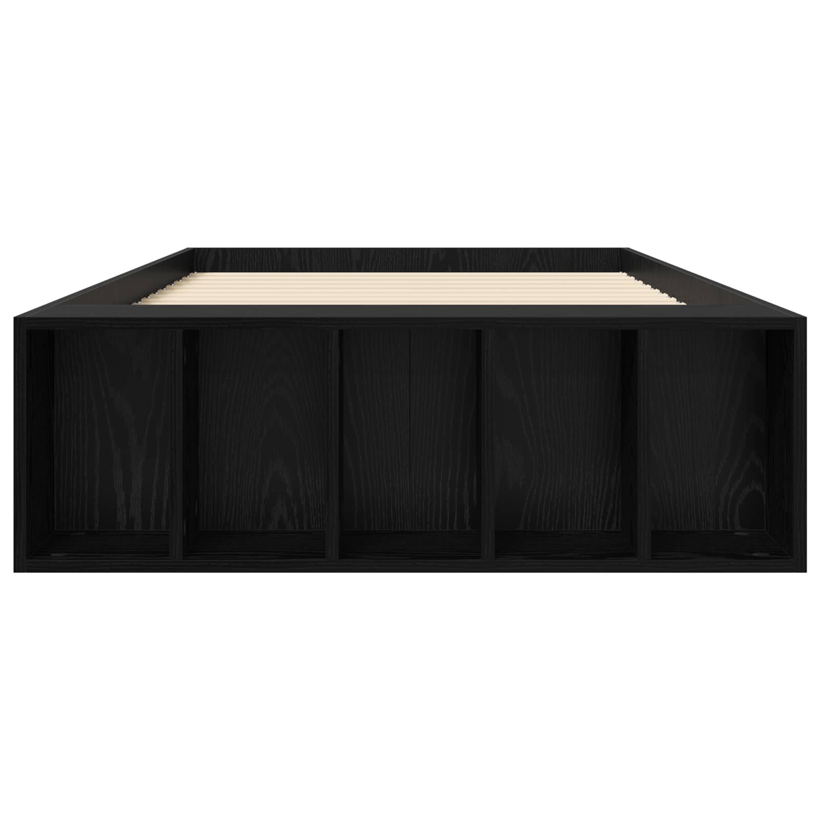 Cadre de lit avec rangement avec étagère Chêne noir 80 x 200 cm