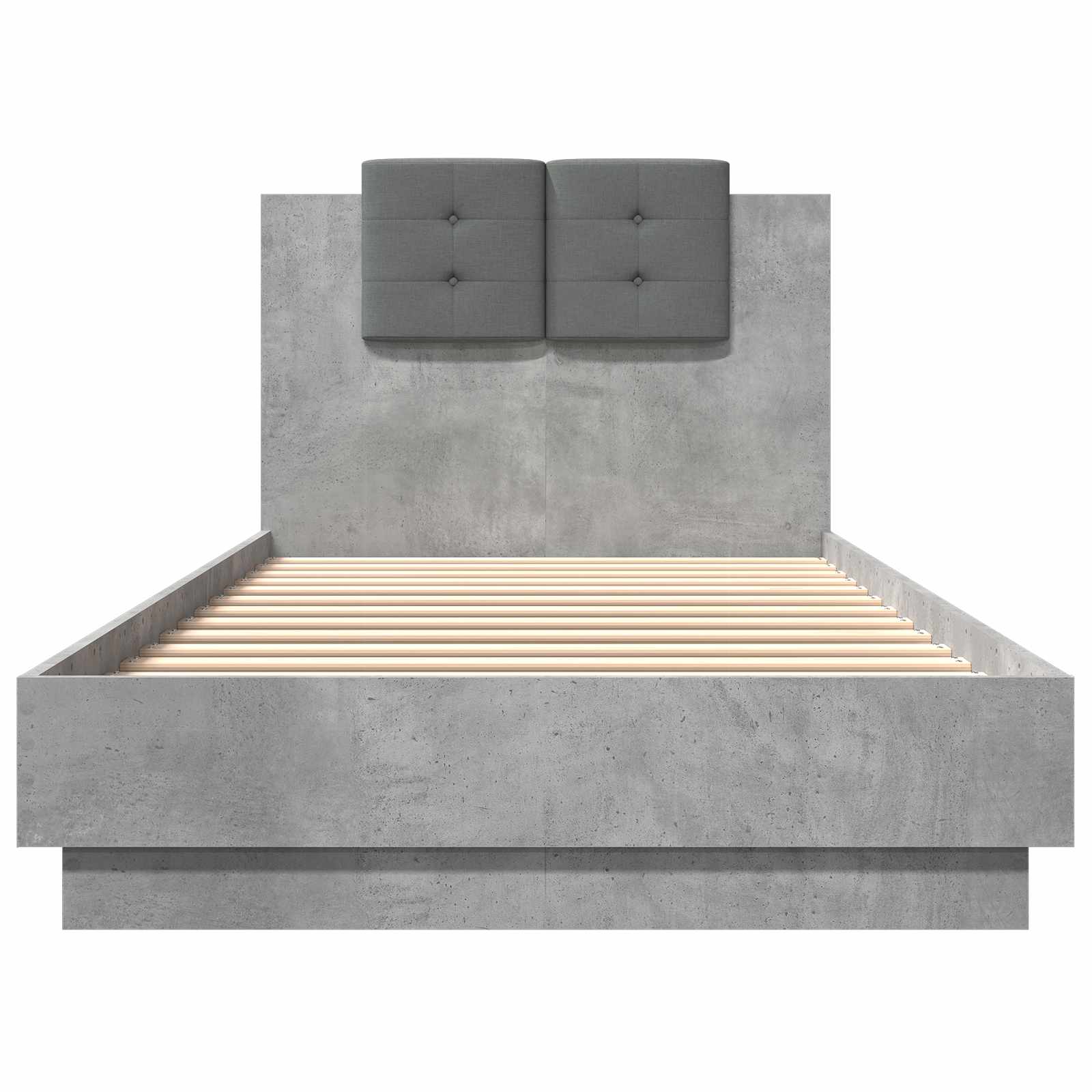 Cadre de lit avec tête de lit Gris béton 80 x 200 cm - XIOS
