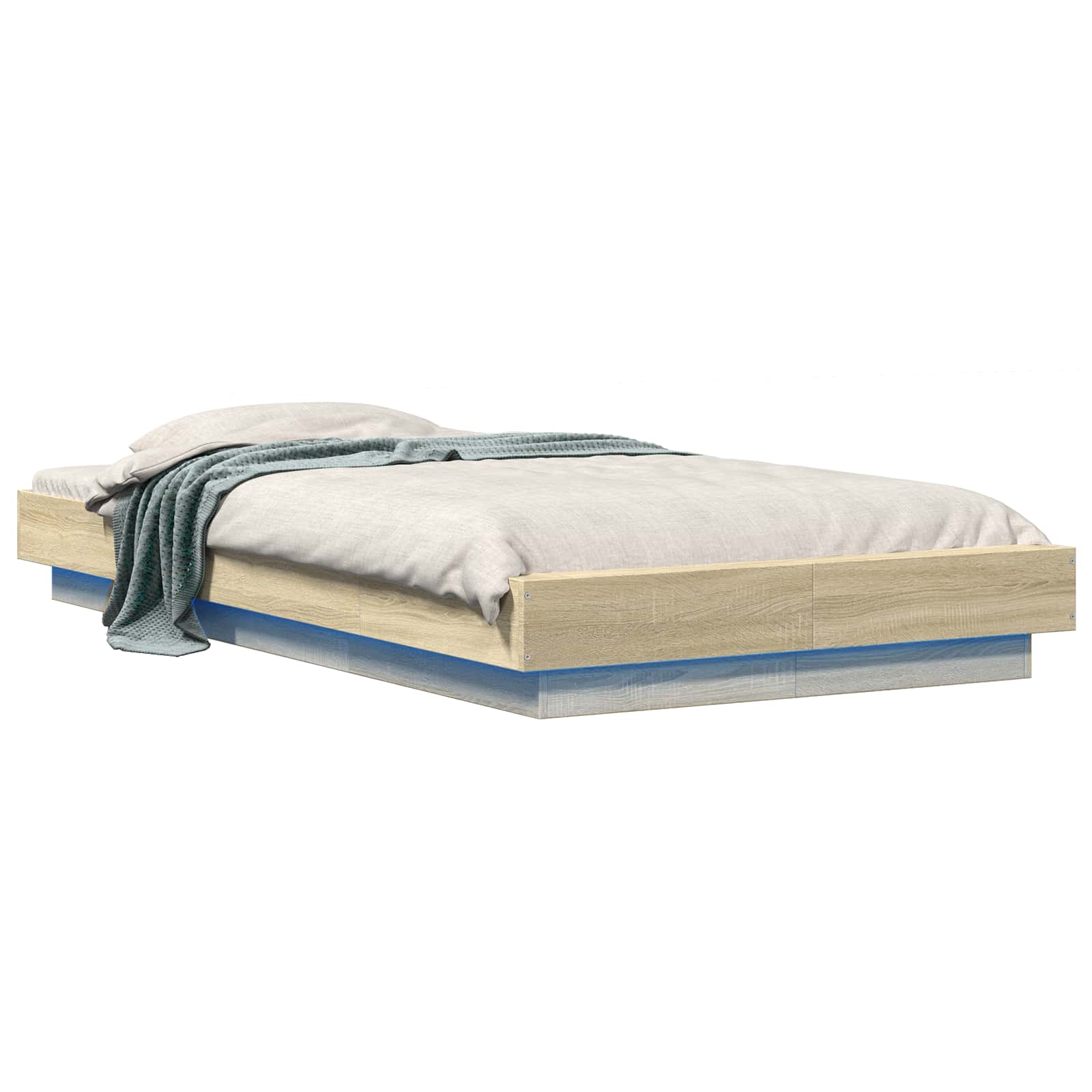 Cadre de lit avec LED avec bandes LED Chêne Sonoma 80 x 200 cm