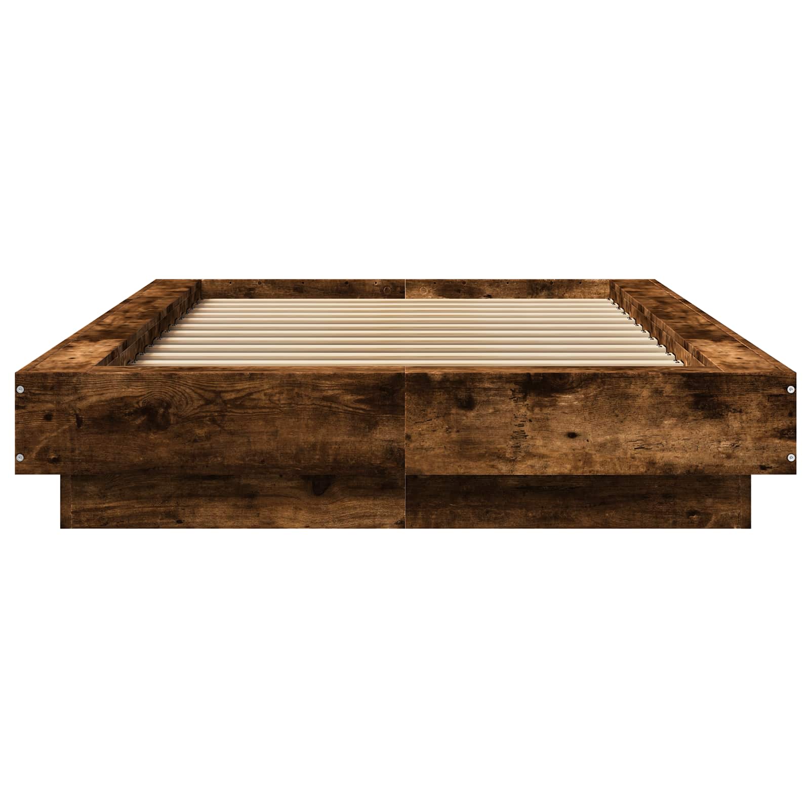 Cadre de lit avec LED Chêne fumé 80 x 200 cm Bois d'ingénierie - XIOS
