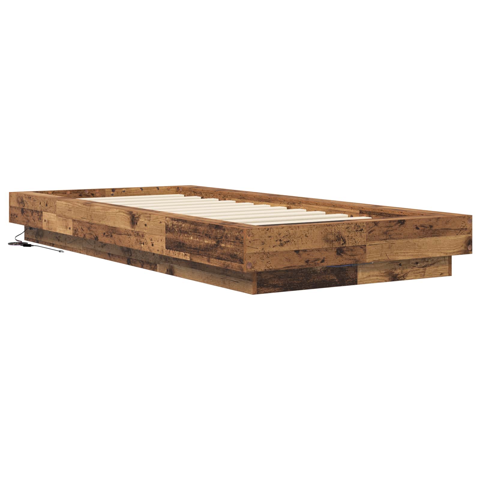Cadre de lit avec LED Bois ancien 80 x 200 cm Bois d'ingénierie - XIOS
