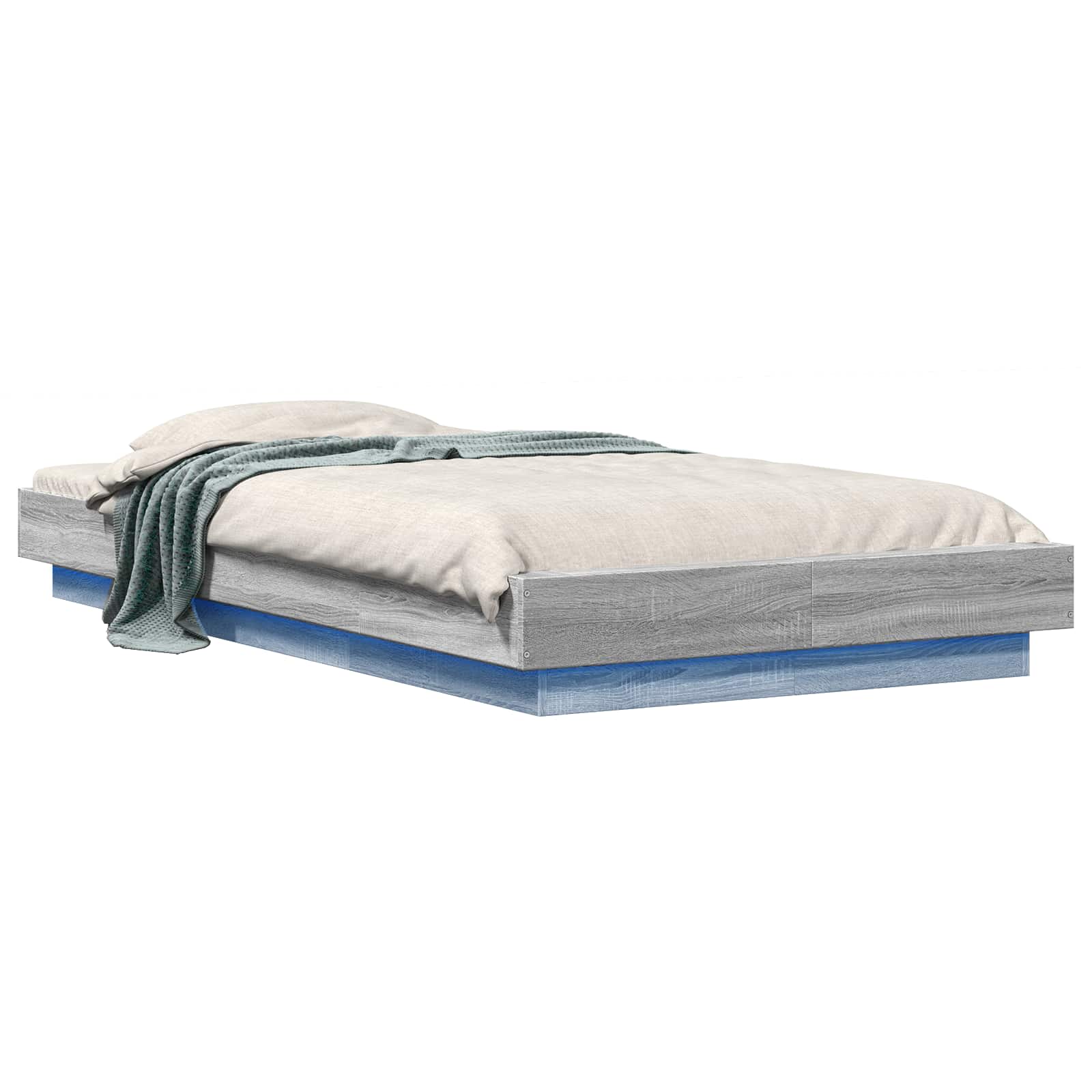 Cadre de lit avec LED Sonoma gris 80 x 200 cm Bois d'ingénierie - XIOS