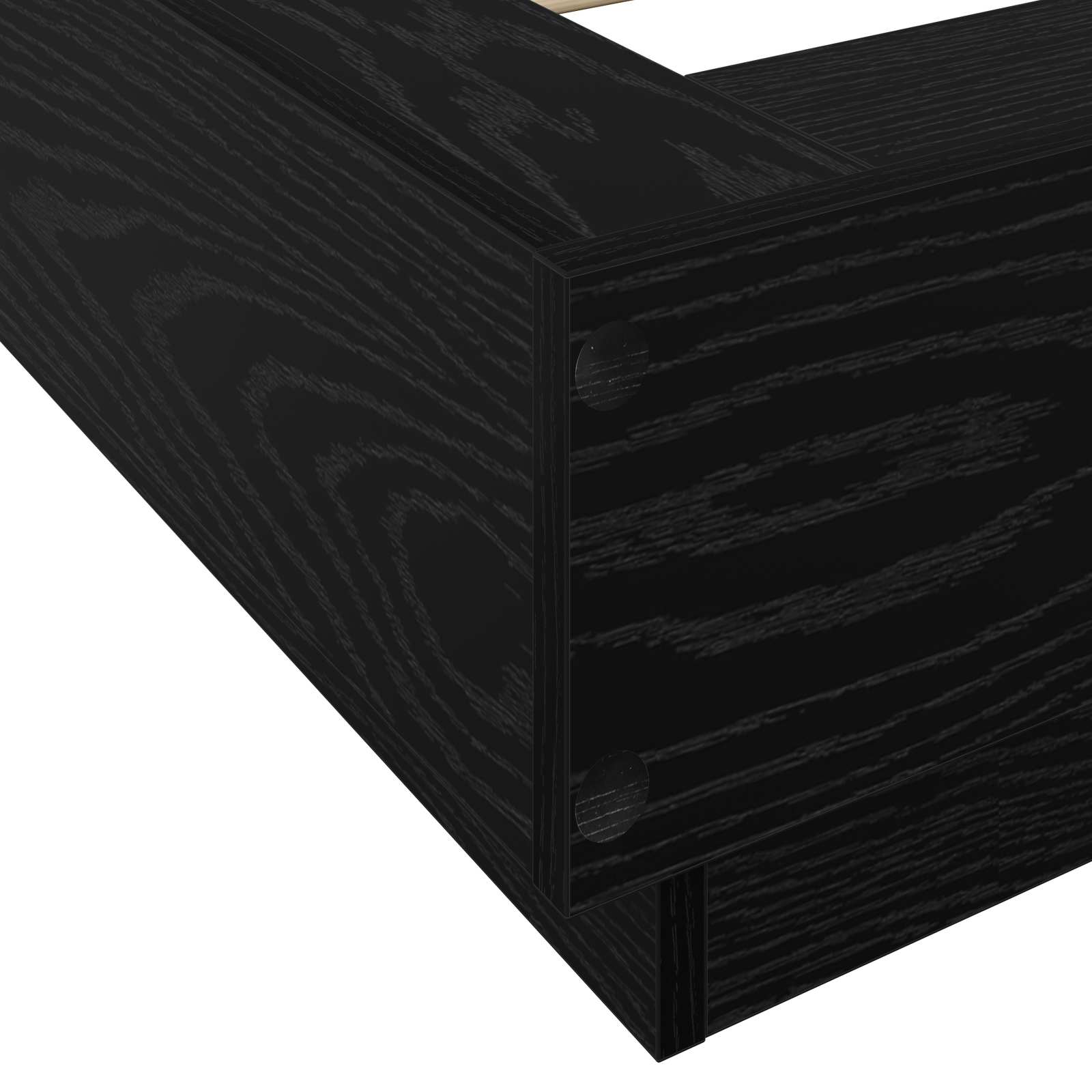 Cadre de lit avec LED Chêne noir 80 x 200 cm Bois d'ingénierie - XIOS