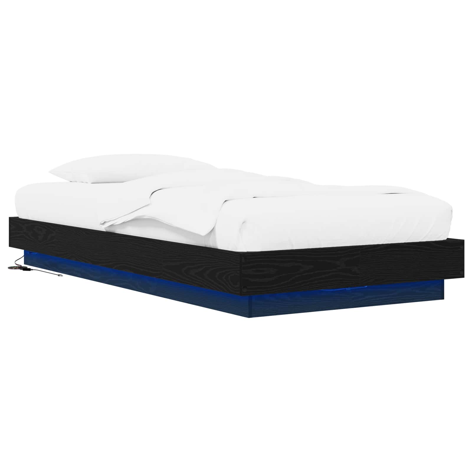 Cadre de lit avec LED Chêne noir 80 x 200 cm Bois d'ingénierie - XIOS