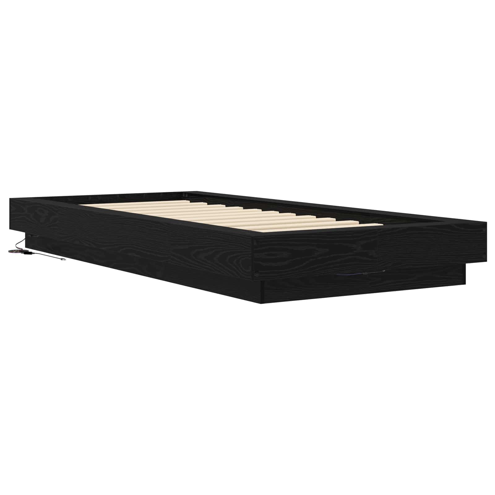 Cadre de lit avec LED Chêne noir 80 x 200 cm Bois d'ingénierie - XIOS