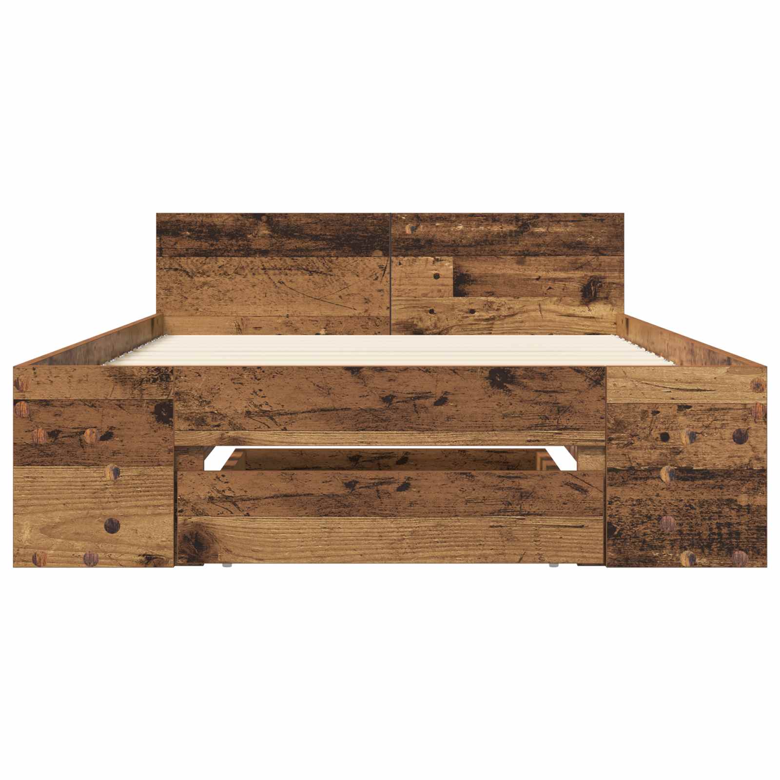 Cadre de lit avec rangement avec tiroir Bois ancien 80 x 200 cm