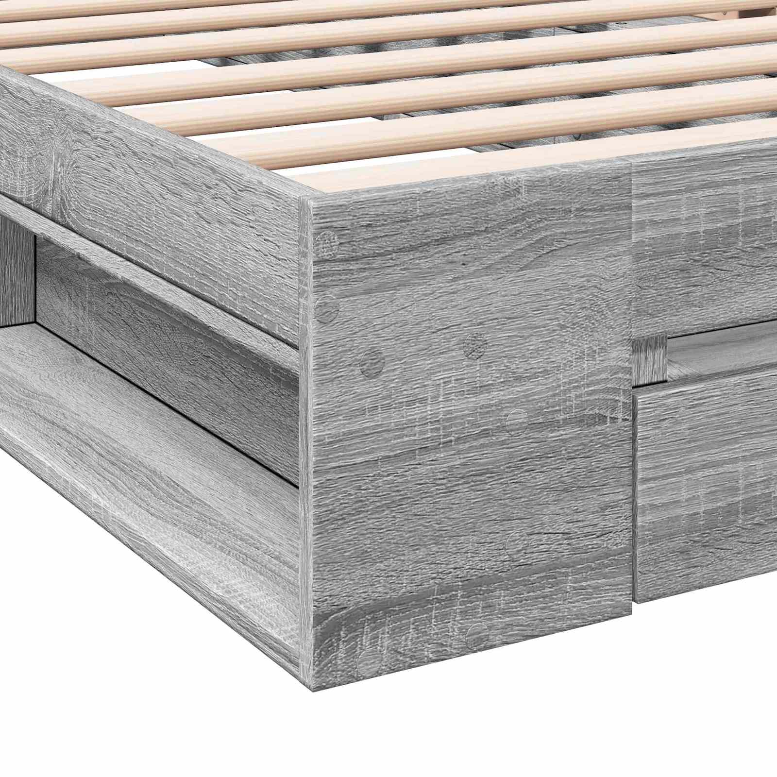 Cadre de lit avec rangement avec tiroir Sonoma gris 80 x 200 cm
