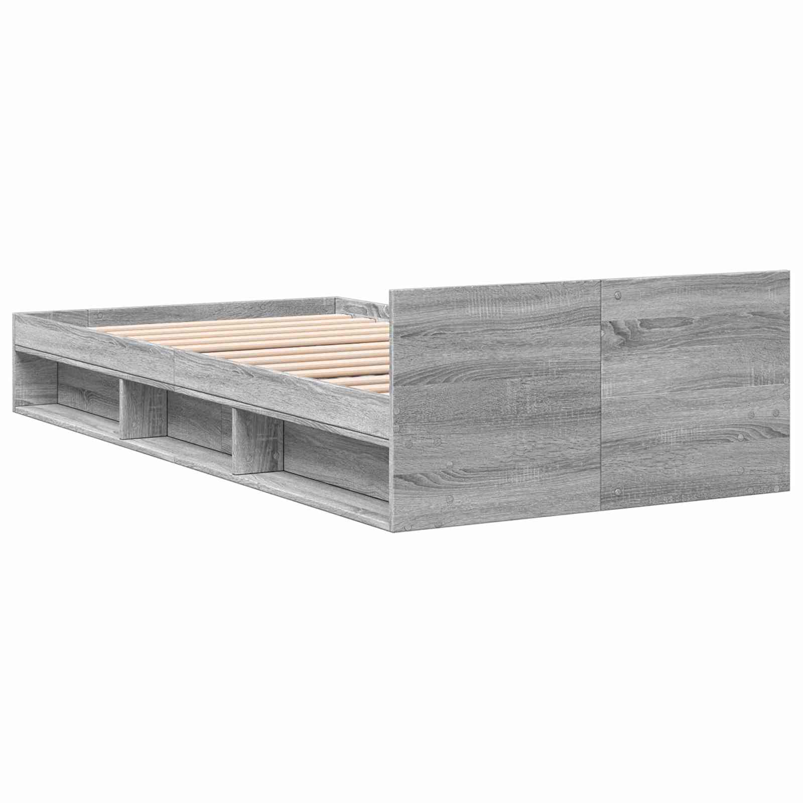 Cadre de lit avec rangement avec tiroir Sonoma gris 80 x 200 cm