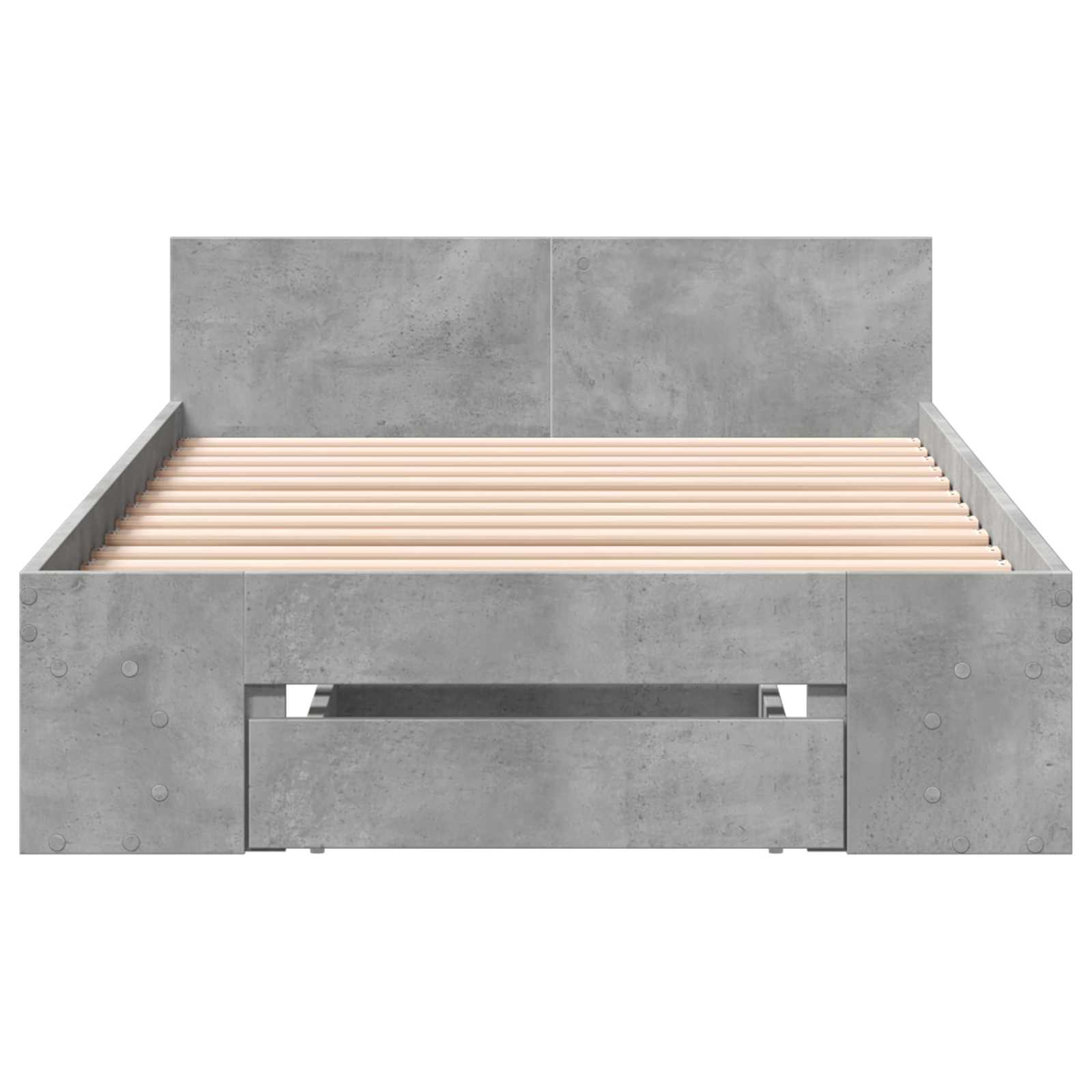 Cadre de lit avec rangement avec tiroir Gris béton 80 x 200 cm