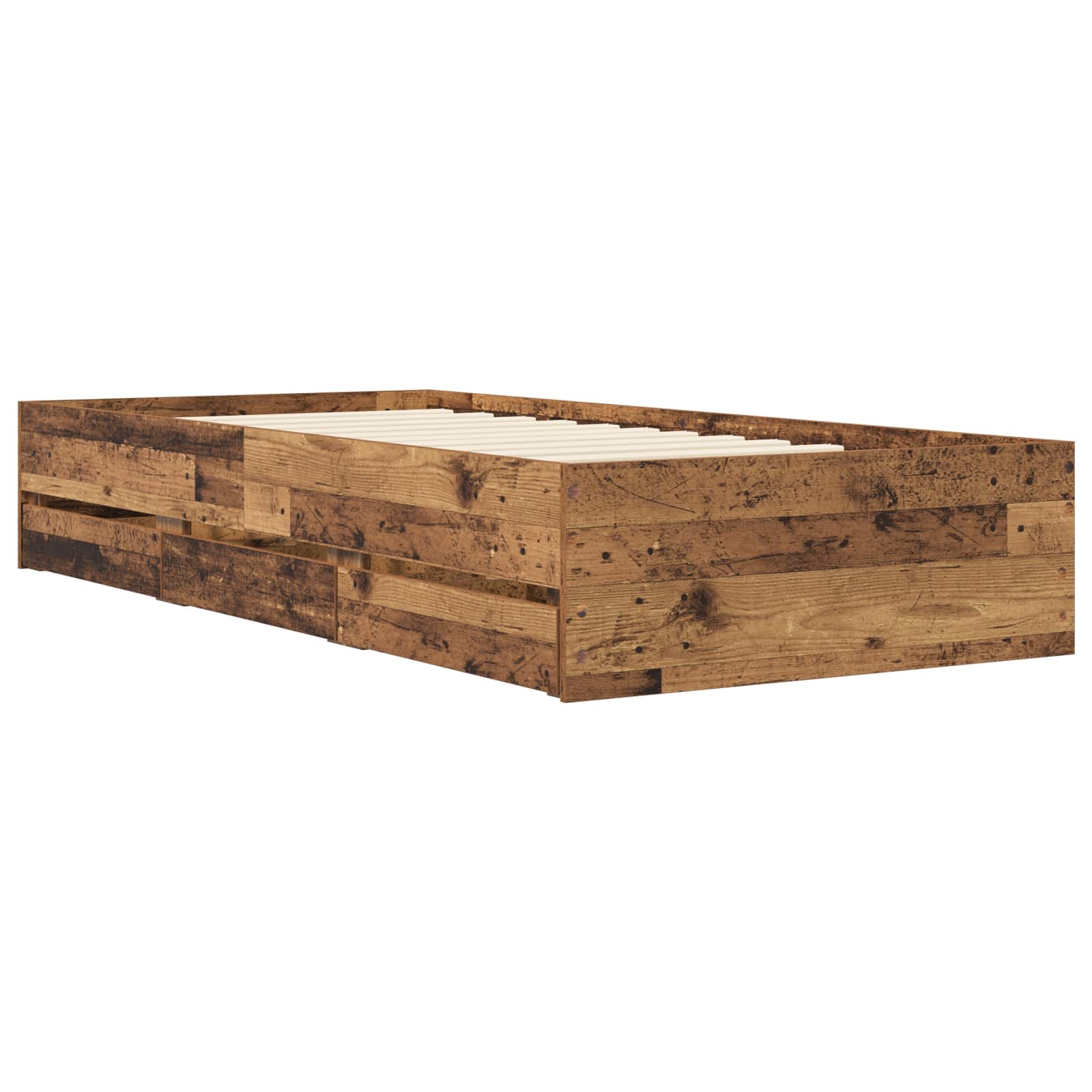 Cadre de lit avec rangement avec tiroir Bois ancien 80 x 200 cm