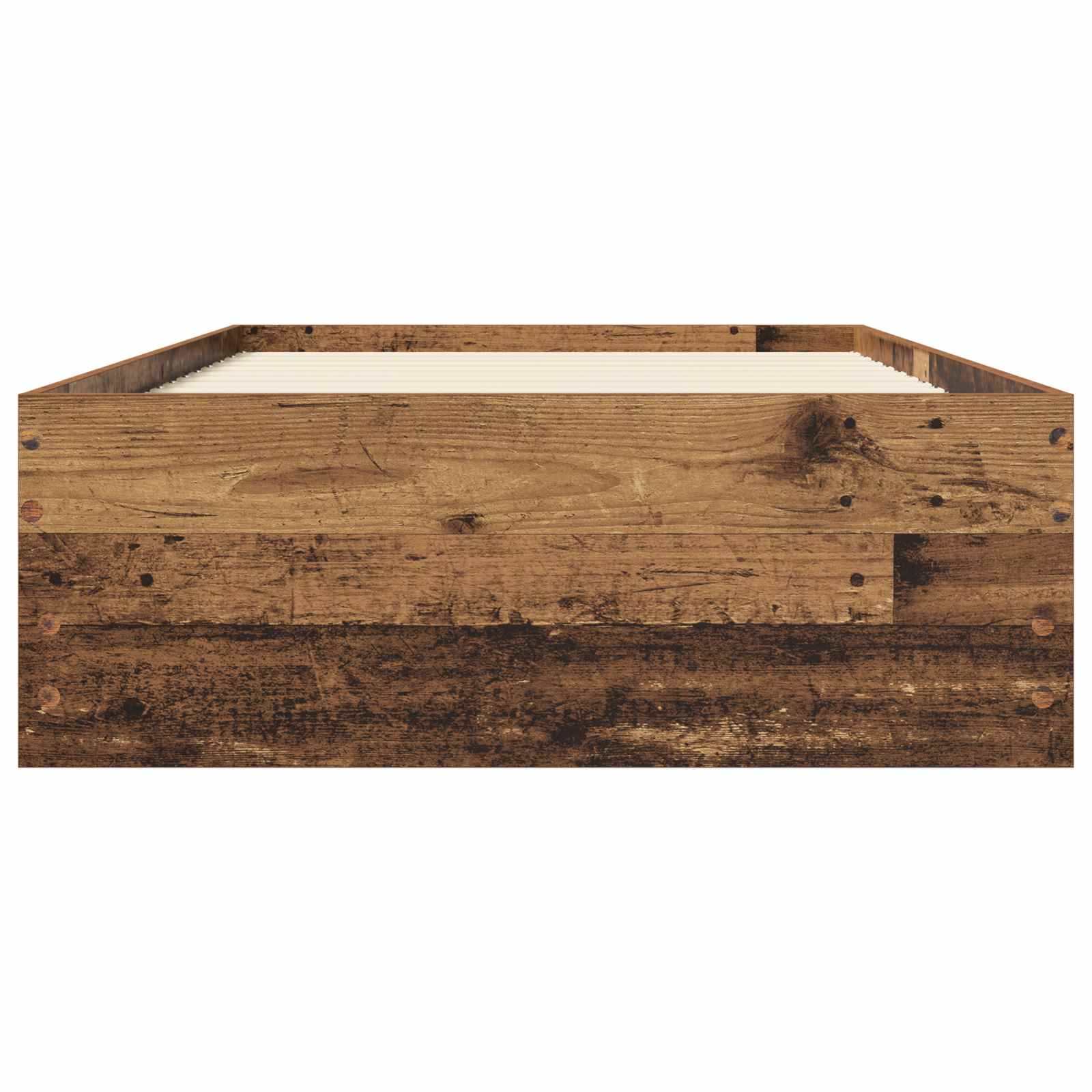 Cadre de lit avec rangement Bois ancien Bois d'ingénierie