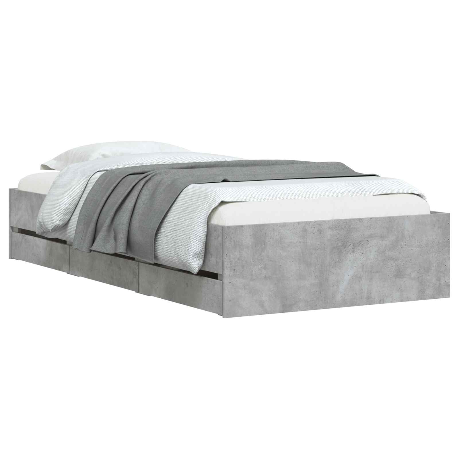 Cadre de lit avec rangement avec tiroir Sonoma gris 80 x 200 cm