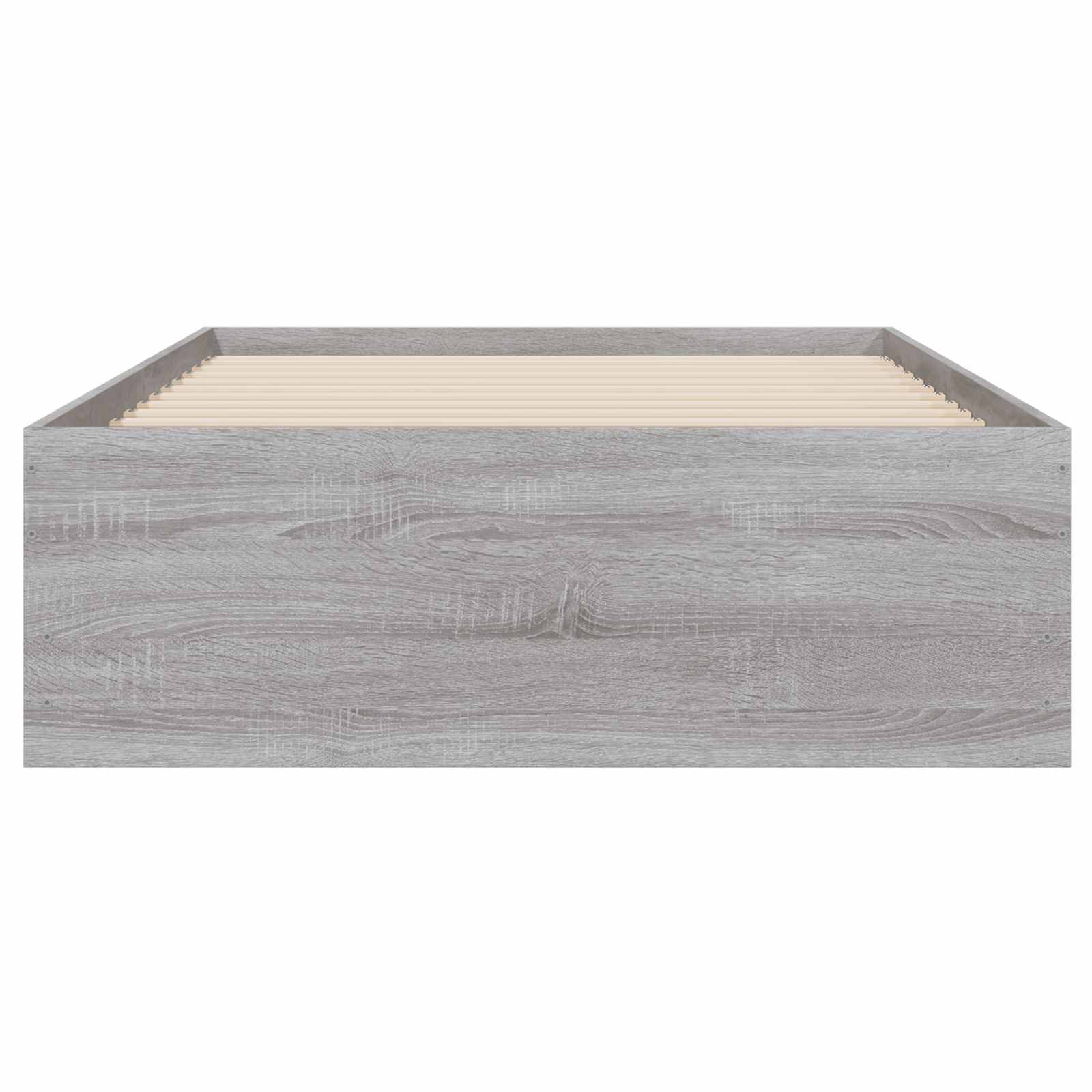 Cadre de lit avec rangement Gris béton Bois d'ingénierie