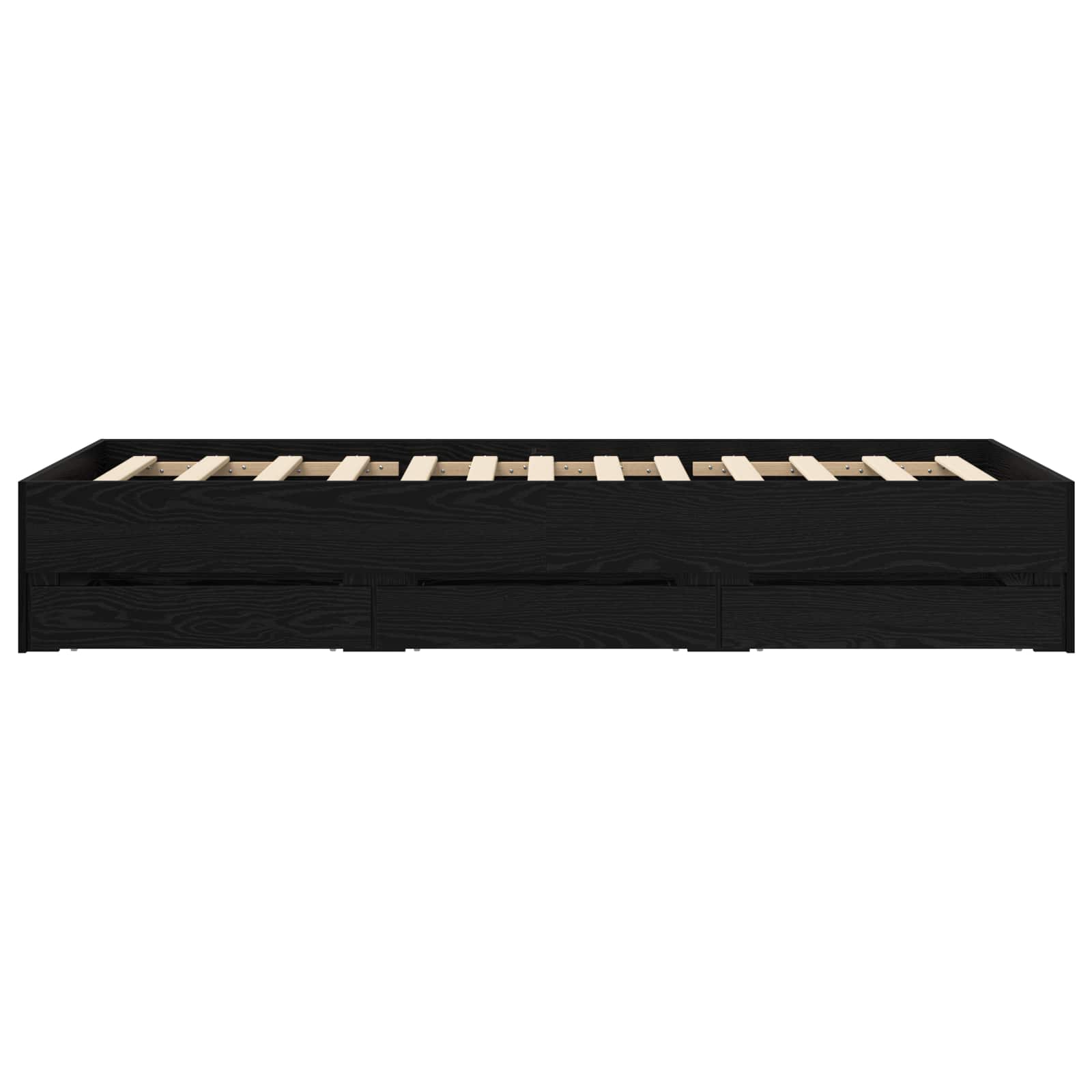 Cadre de lit avec rangement avec tiroir Chêne noir 80 x 200 cm