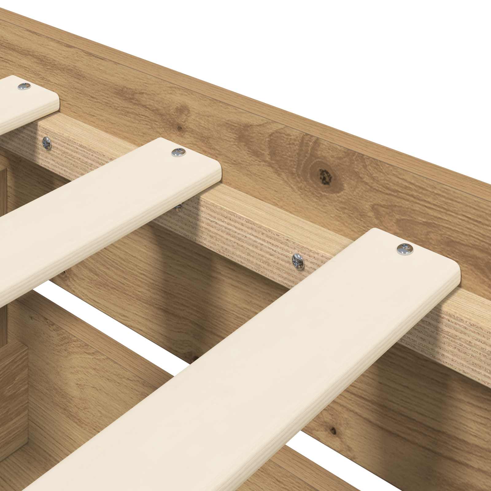 Cadre de lit avec rangement Chêne artisanal Bois d'ingénierie