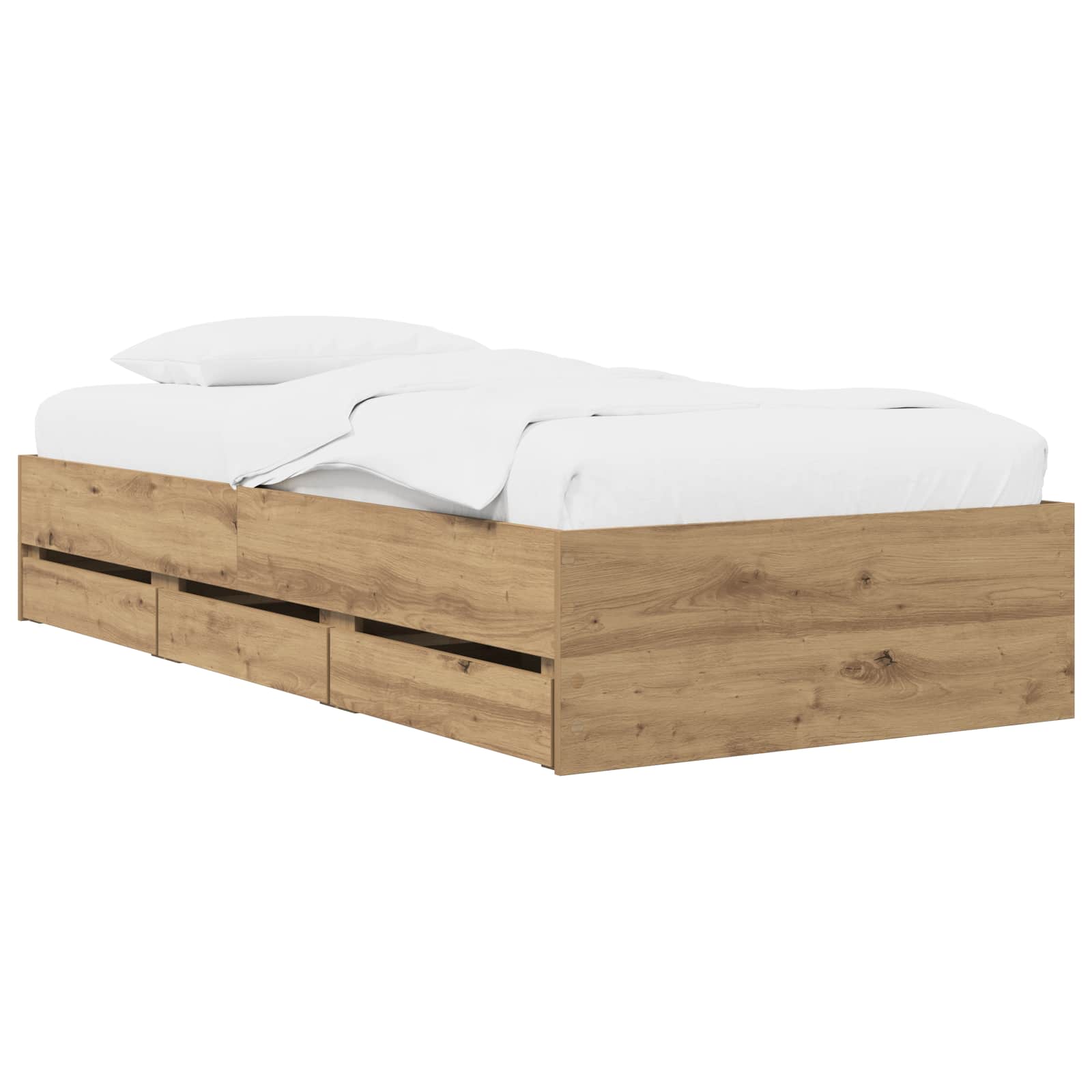 Cadre de lit avec rangement Chêne artisanal Bois d'ingénierie