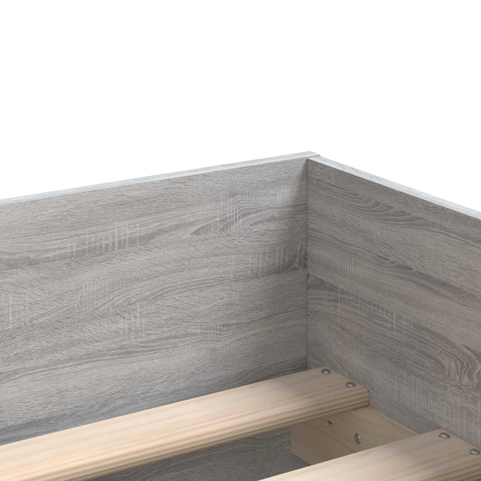 Cadre de lit avec rangement Gris béton 80 x 200 cm