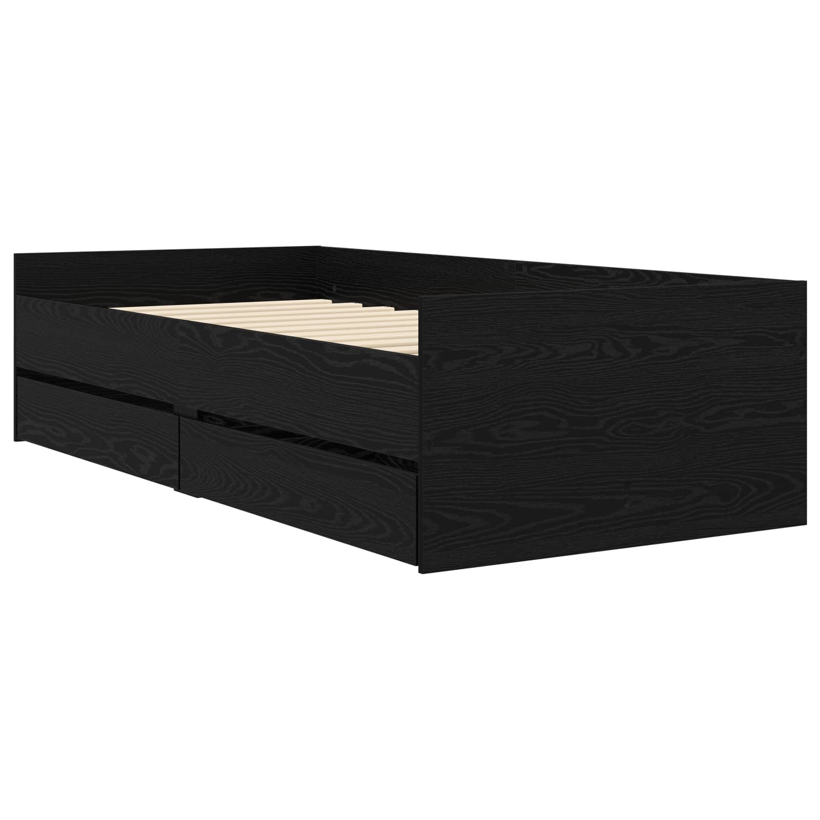 Cadre de lit avec rangement Chêne noir 80 x 200 cm