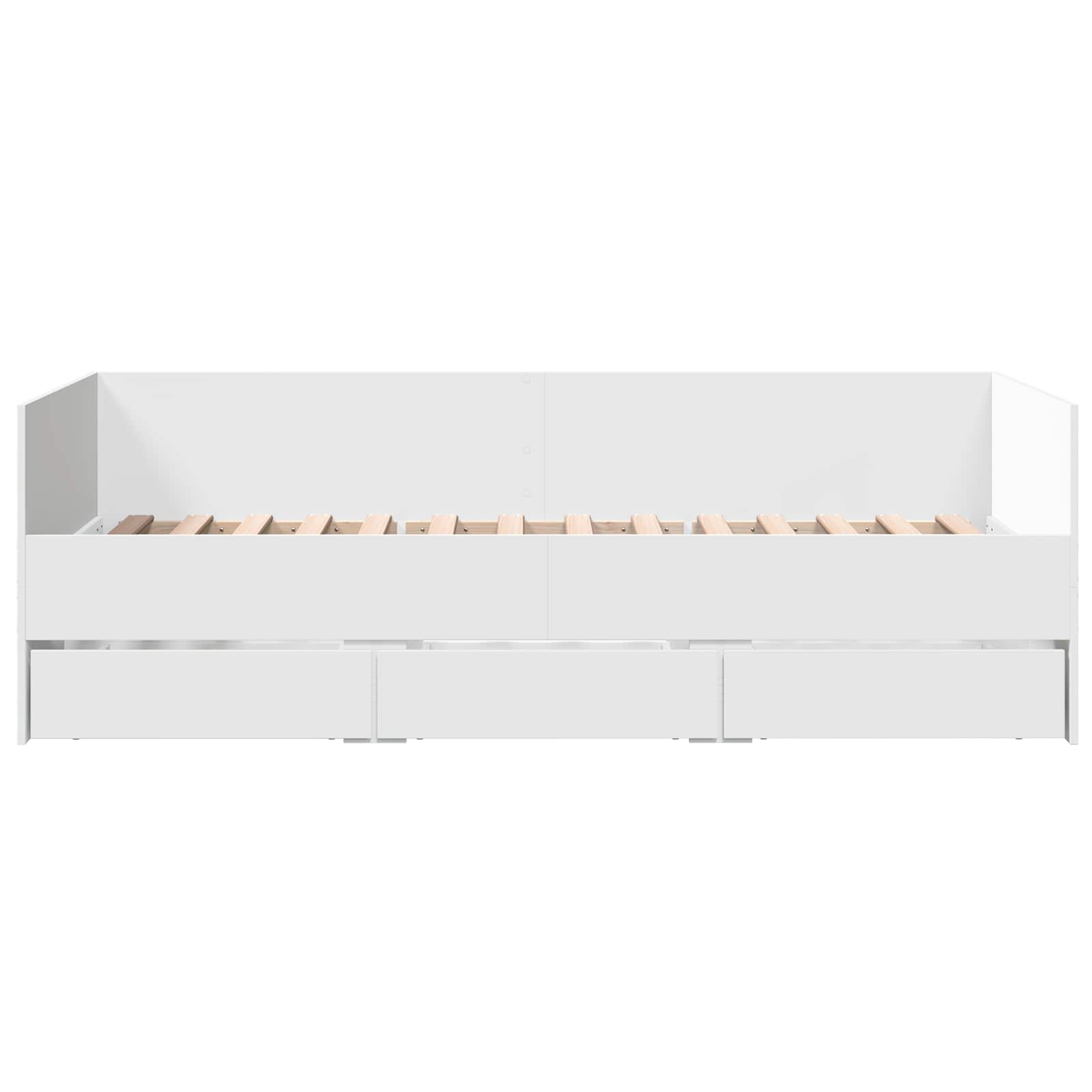 Lit d'appoint avec tiroir avec stockage Blanc Bois d'ingénierie