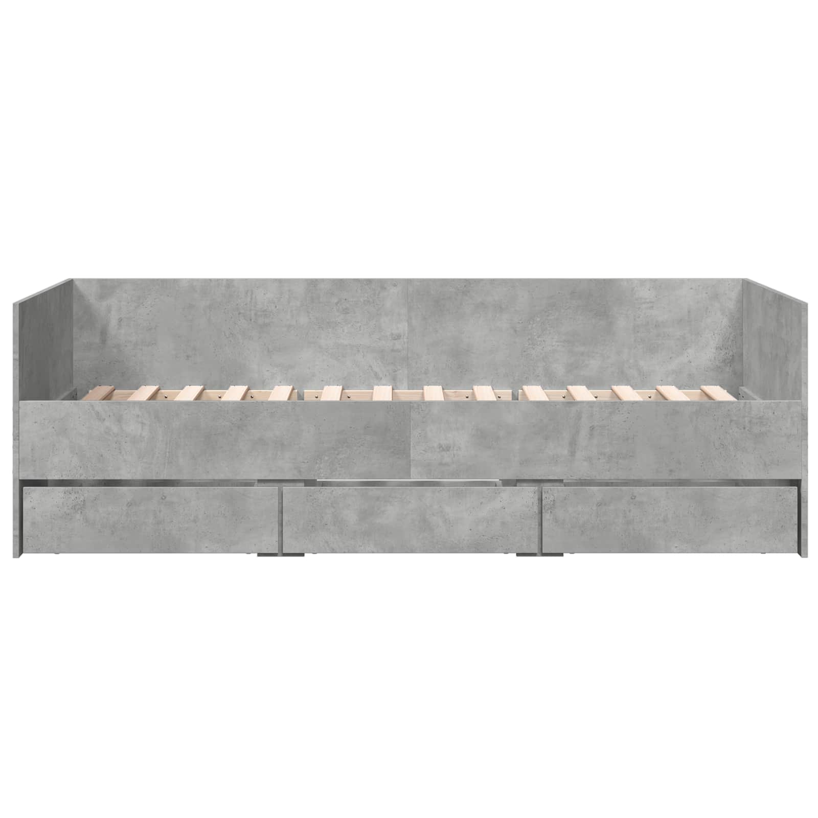 Lit d'appoint avec tiroir Gris béton Bois d'ingénierie