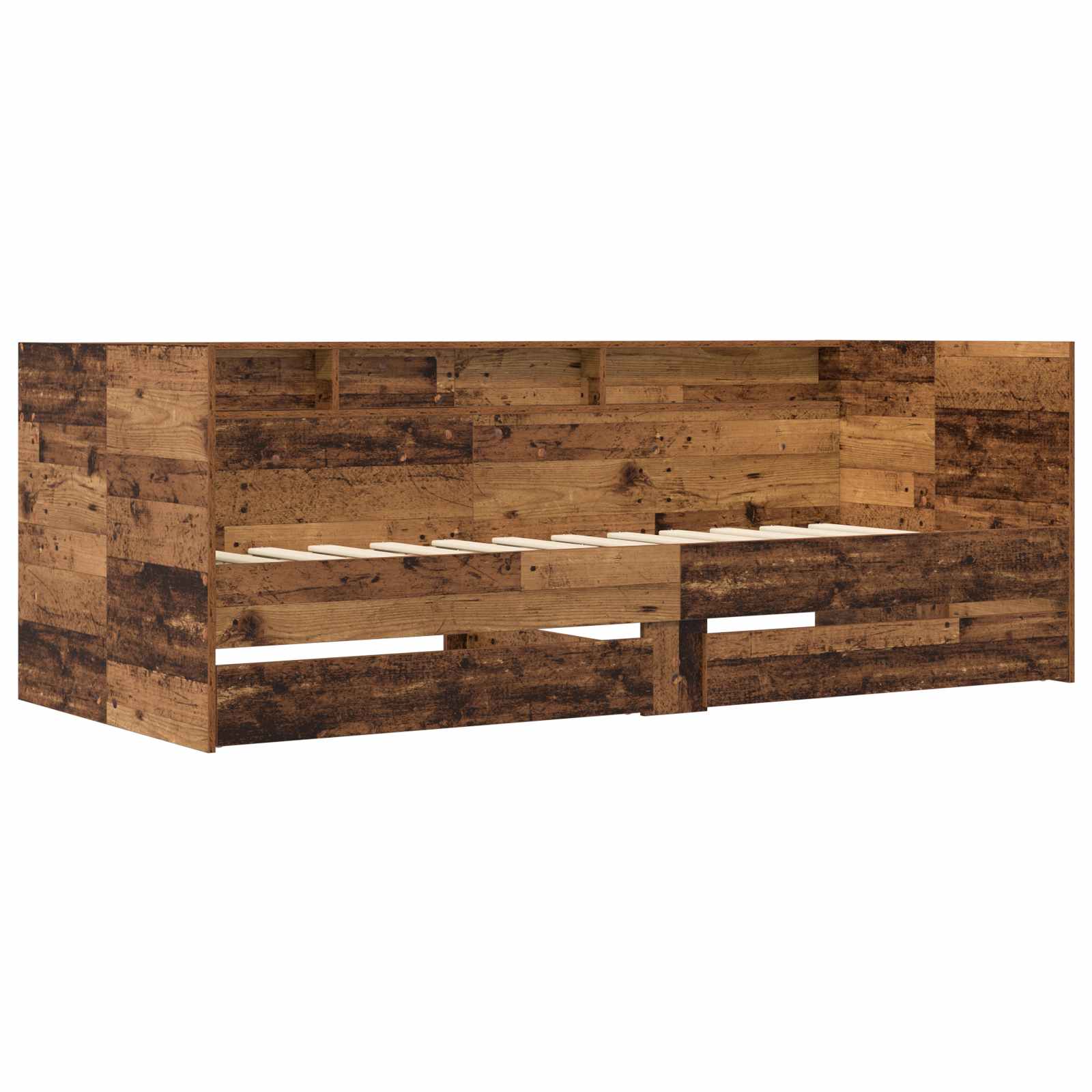 Lit d'appoint avec tiroir Bois ancien Bois d'ingénierie