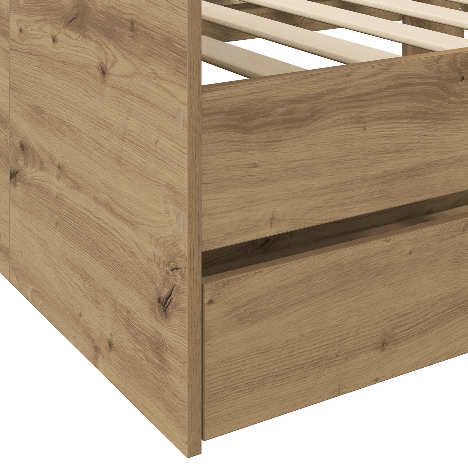 Lit d'appoint avec tiroir Chêne artisanal Bois d'ingénierie