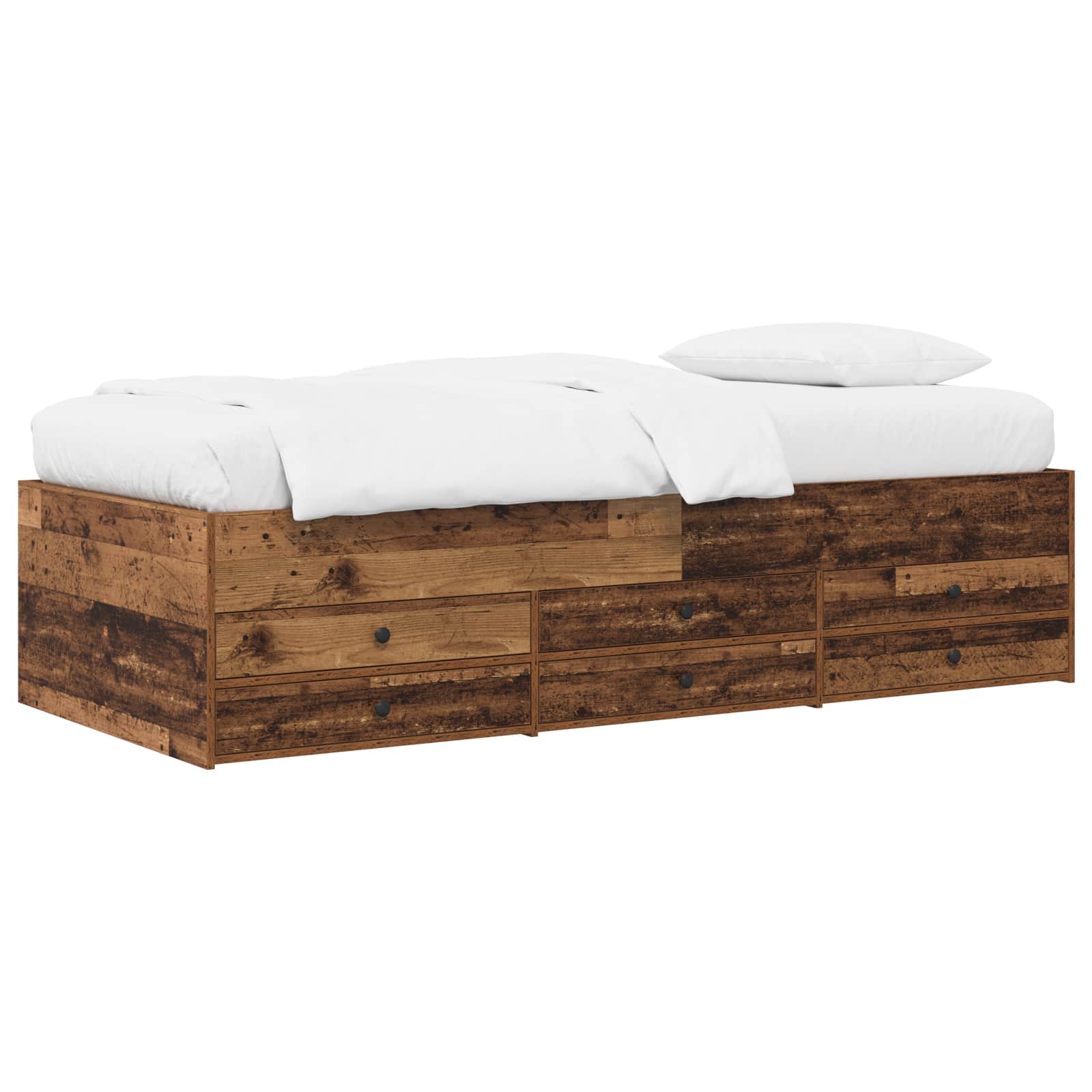 Cadre de lit avec rangement avec tiroir Bois ancien 80 x 200 cm - XIOS
