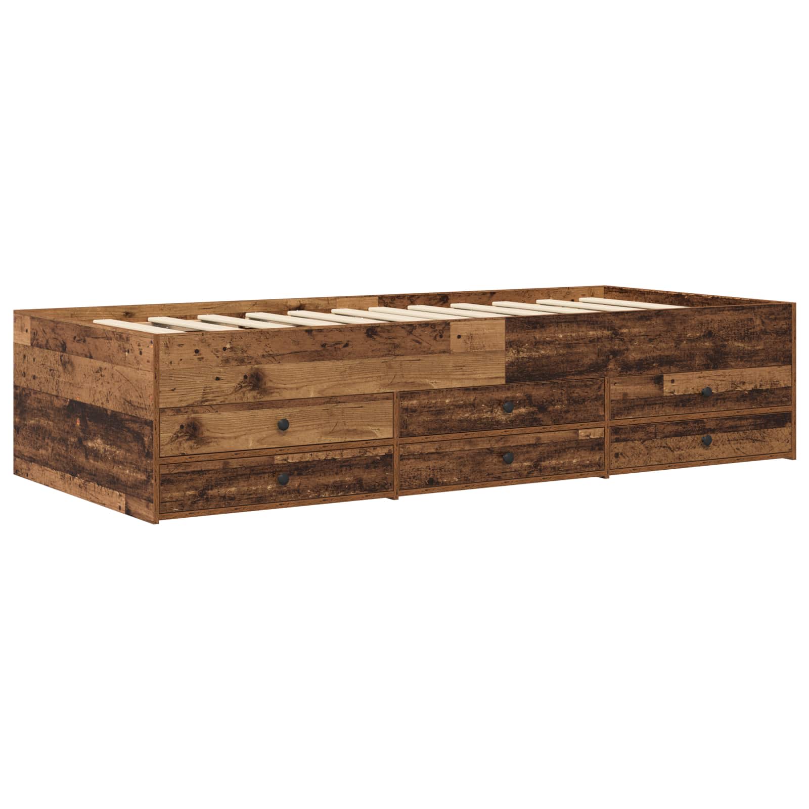 Cadre de lit avec rangement avec tiroir Bois ancien 80 x 200 cm