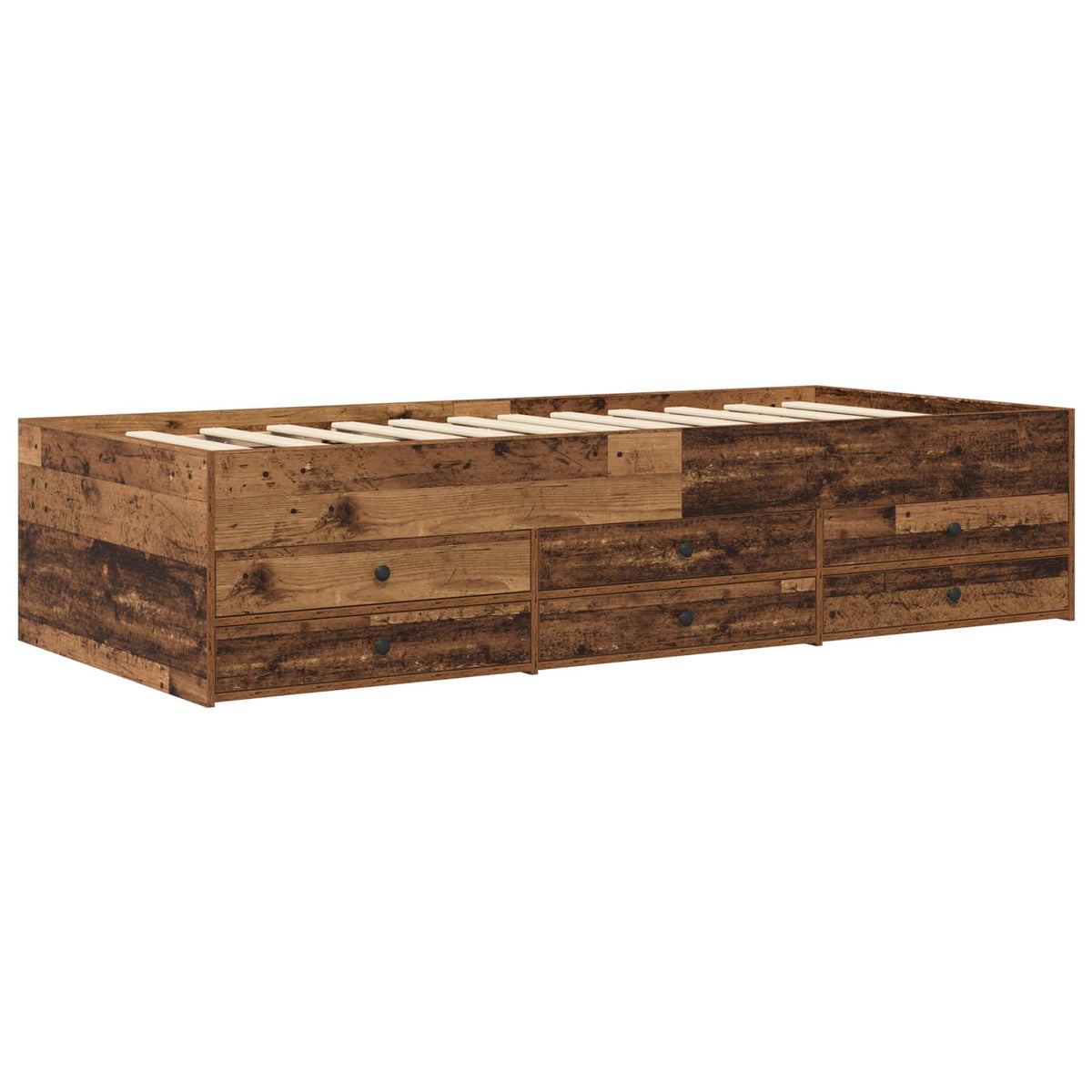 Cadre de lit avec rangement avec tiroir Bois ancien 80 x 200 cm
