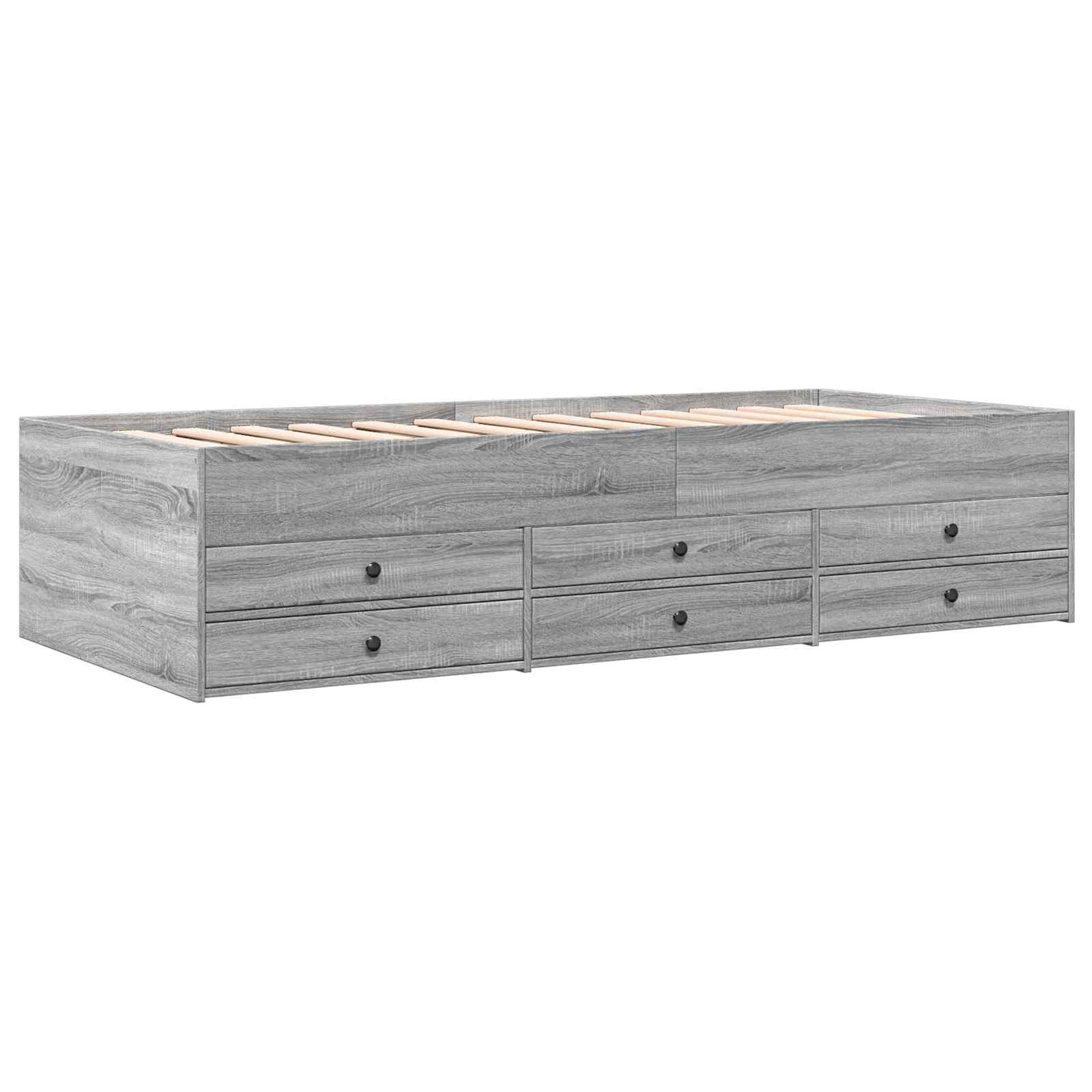 Cadre de lit avec rangement avec tiroir Sonoma gris 80 x 200 cm - XIOS