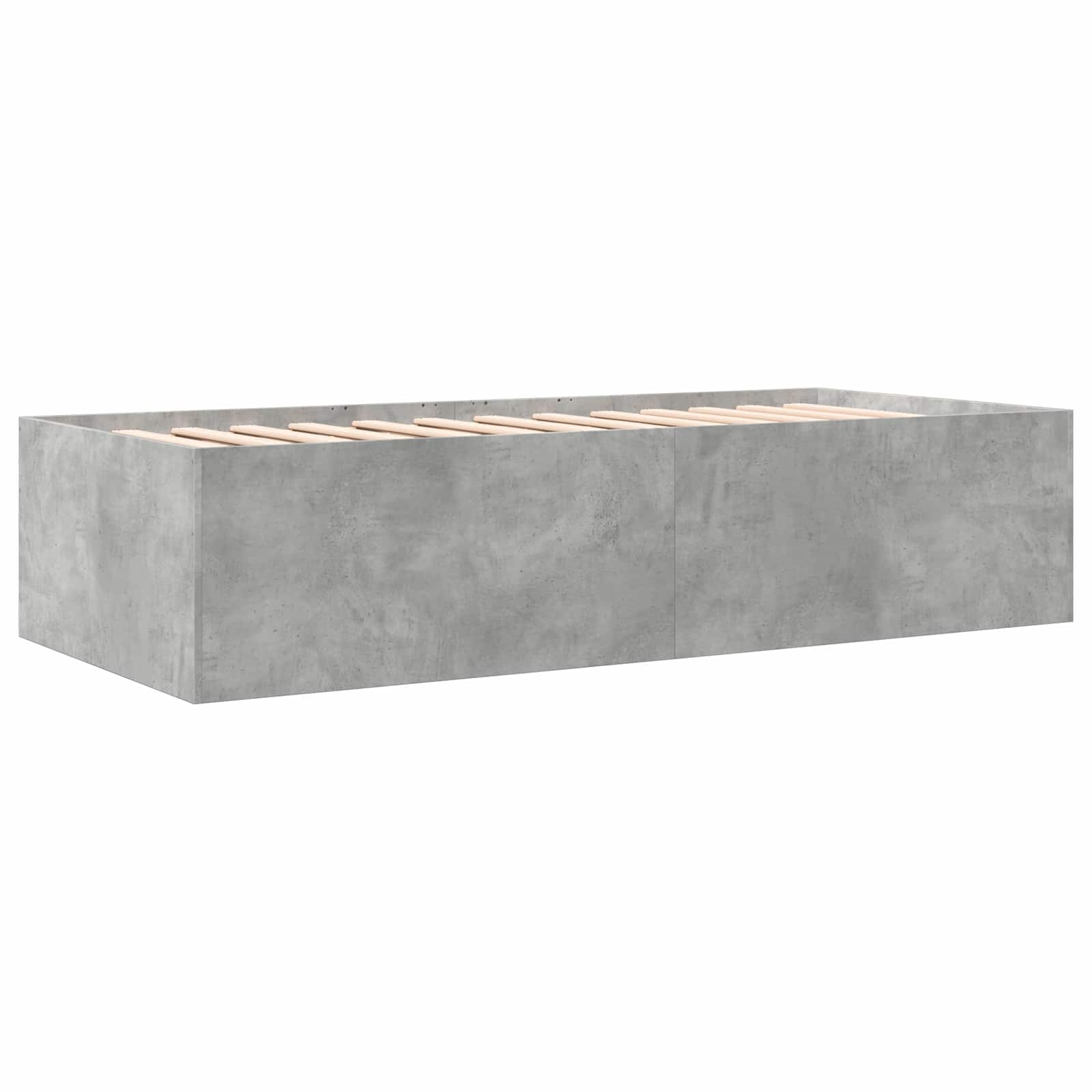 Cadre de lit avec rangement avec tiroir Gris béton 80 x 200 cm - XIOS