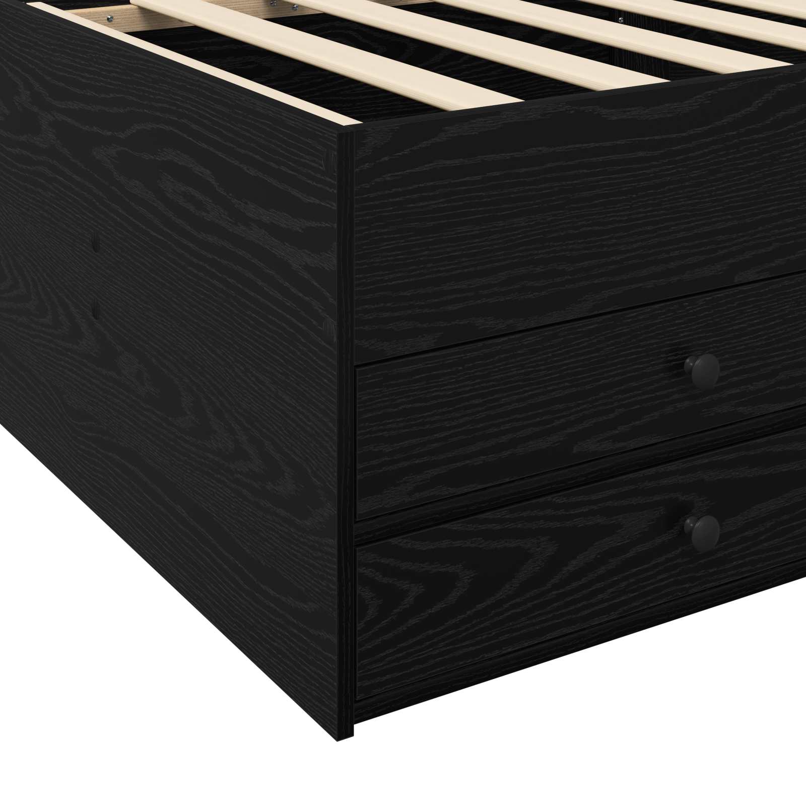 Cadre de lit avec rangement avec tiroir Chêne noir 80 x 200 cm