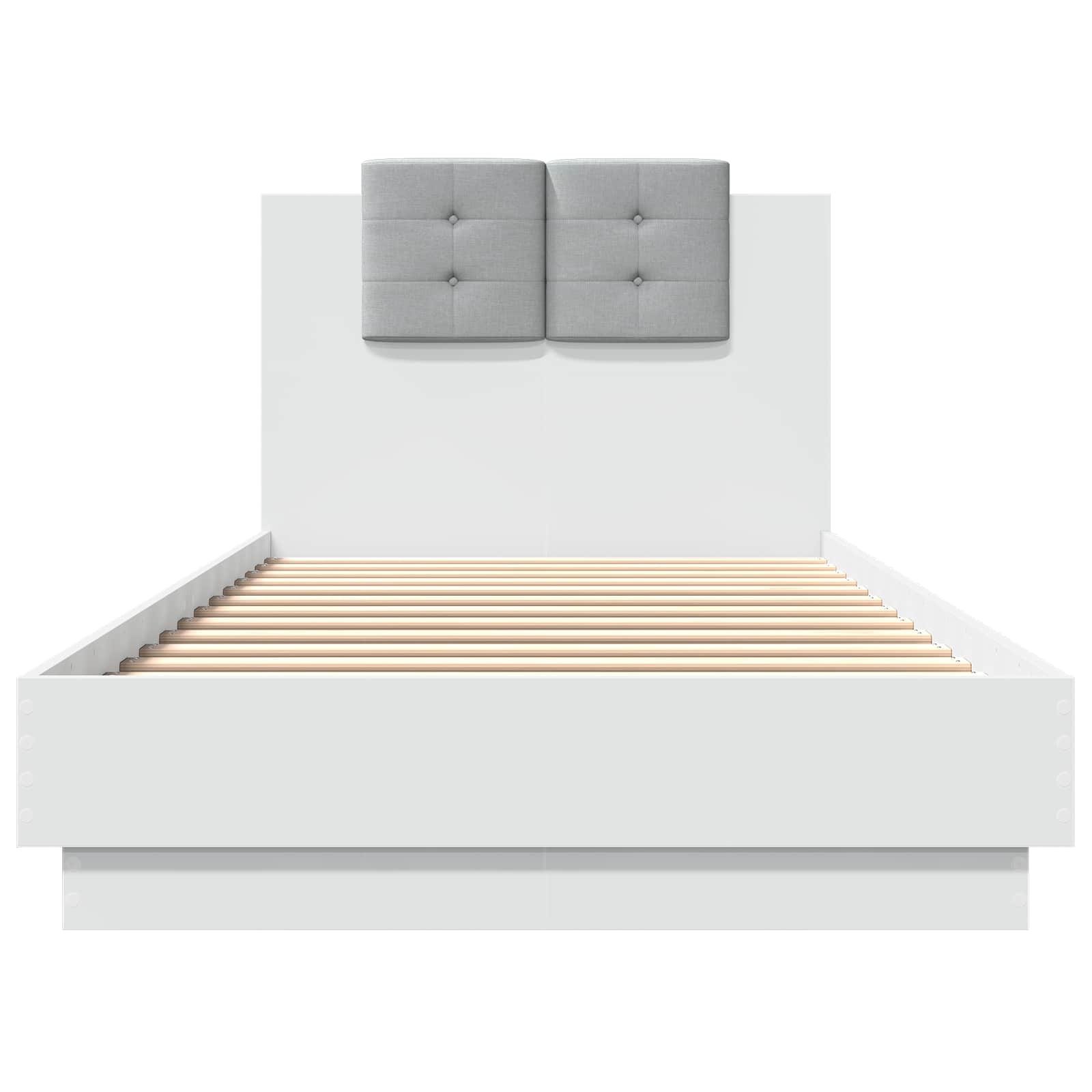 Cadre de lit avec LED Blanc 80 x 200 cm Bois d'ingénierie