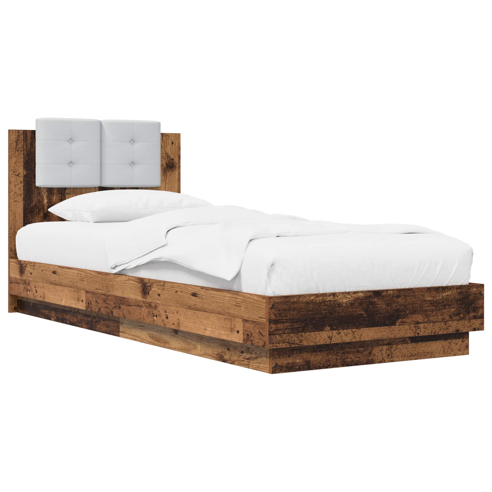Cadre de lit avec tête de lit Bois ancien Bois d'ingénierie - XIOS