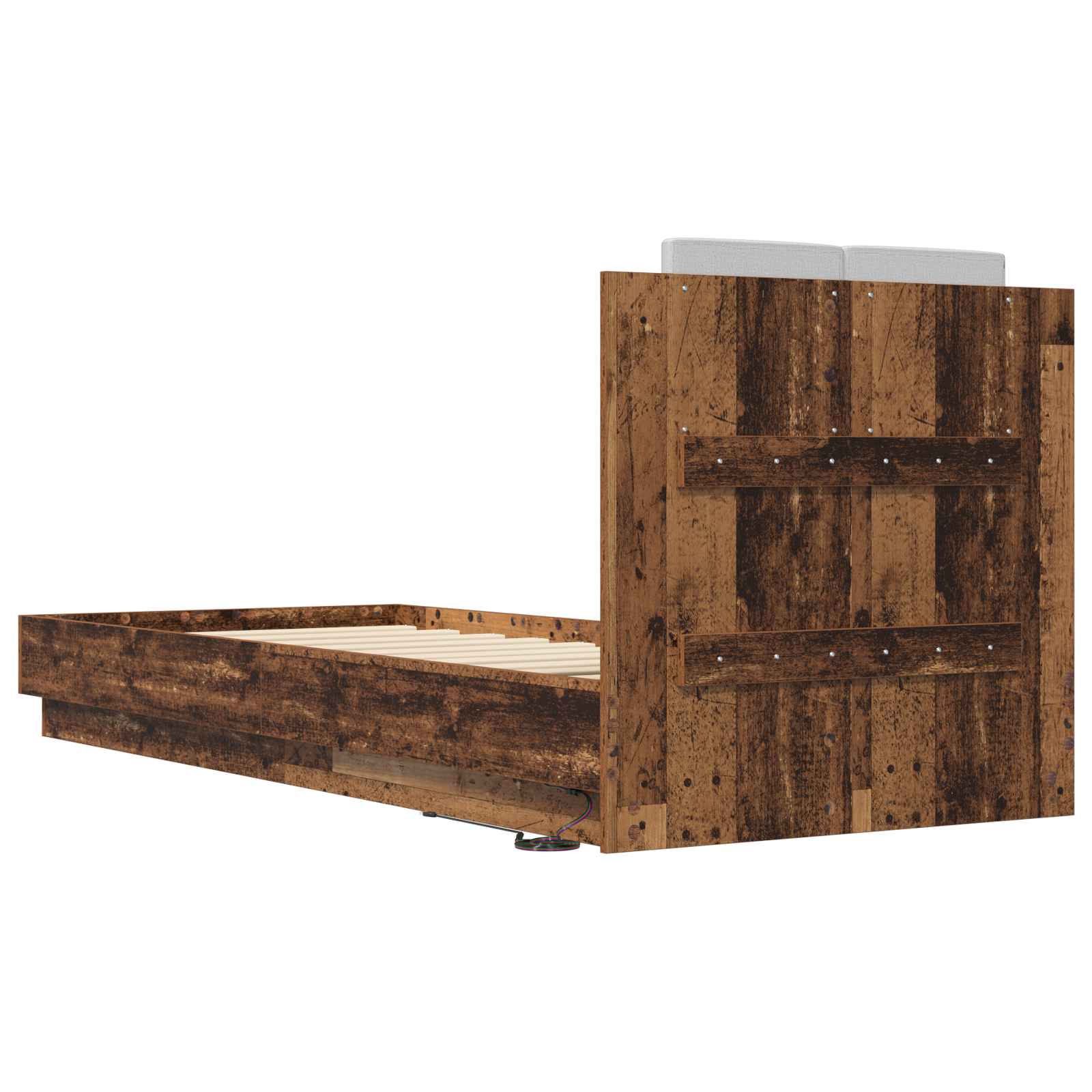 Cadre de lit avec tête de lit Bois ancien Bois d'ingénierie - XIOS