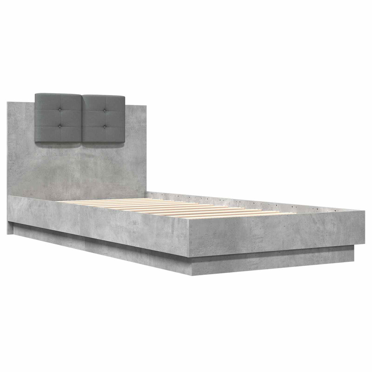 Cadre de lit avec tête de lit Gris béton Bois d'ingénierie - XIOS