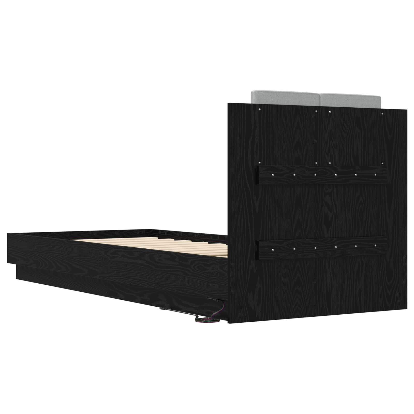 Cadre de lit avec tête de lit Chêne noir Bois d'ingénierie - XIOS