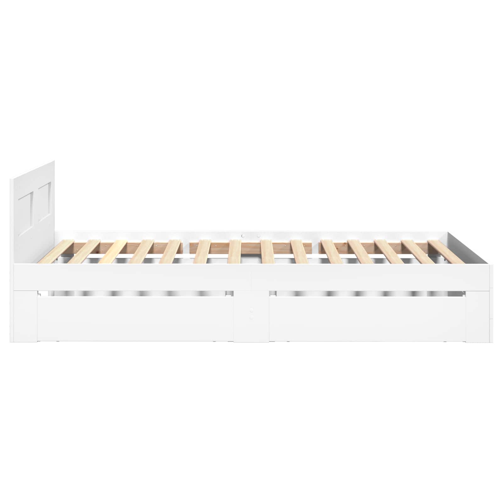 Cadre de lit avec tiroir 2 pc Blanc Bois d'ingénierie - XIOS