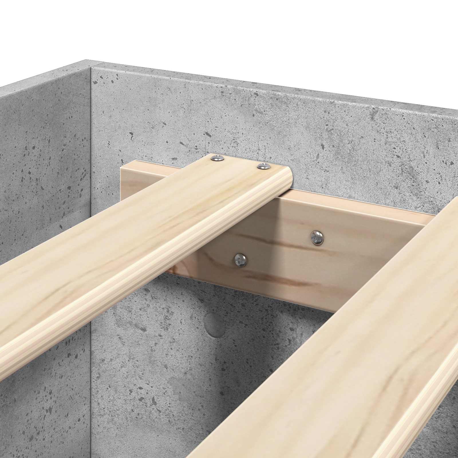 Cadre de lit avec tiroir 2 pc Gris béton Bois d'ingénierie