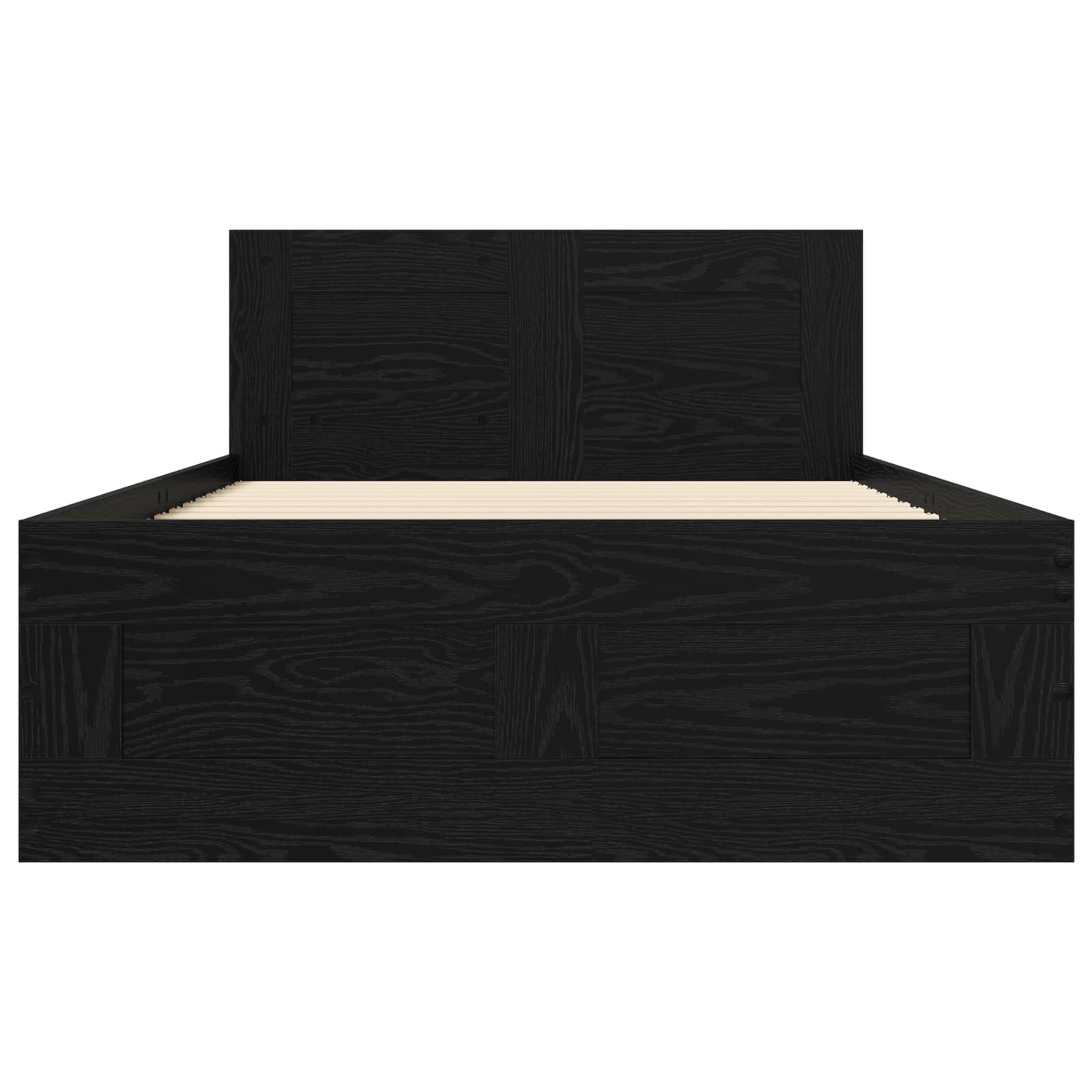 Cadre de lit avec tiroir 2 pc Chêne noir Bois d'ingénierie