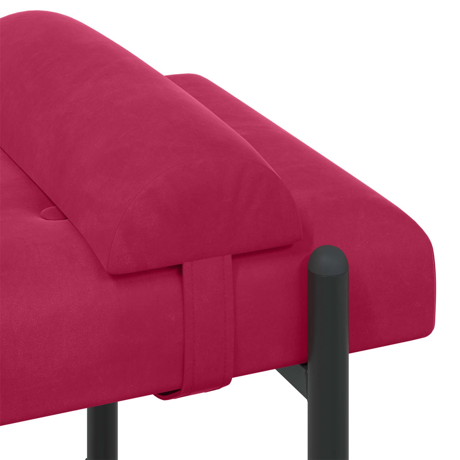 Banc capitonné à boutons avec coussins Bordeaux Velours - XIOS