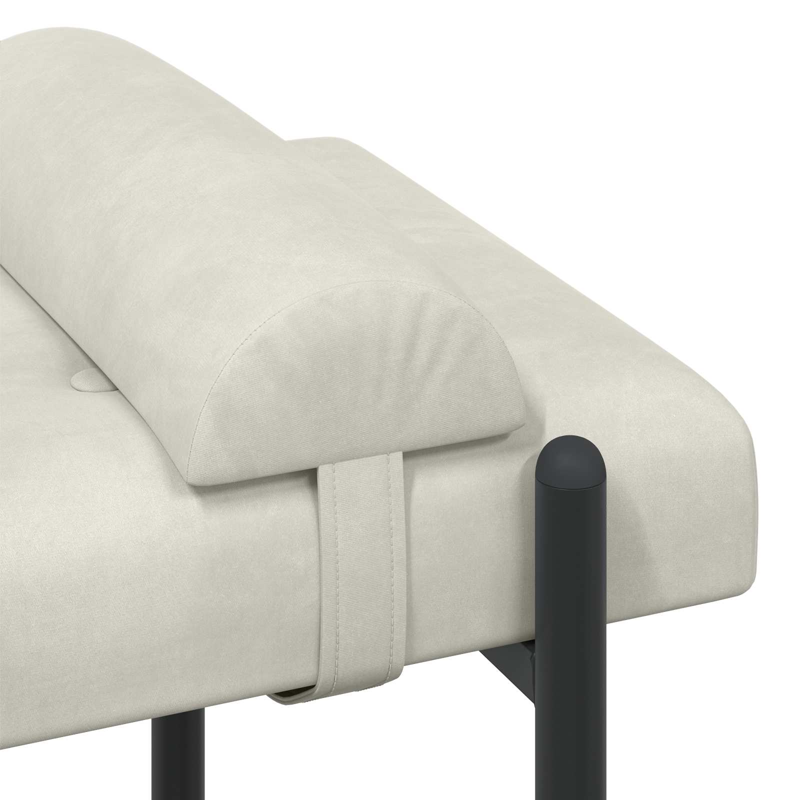 Banc capitonné à boutons avec coussins Crème 110 x 40 x 46 cm - XIOS