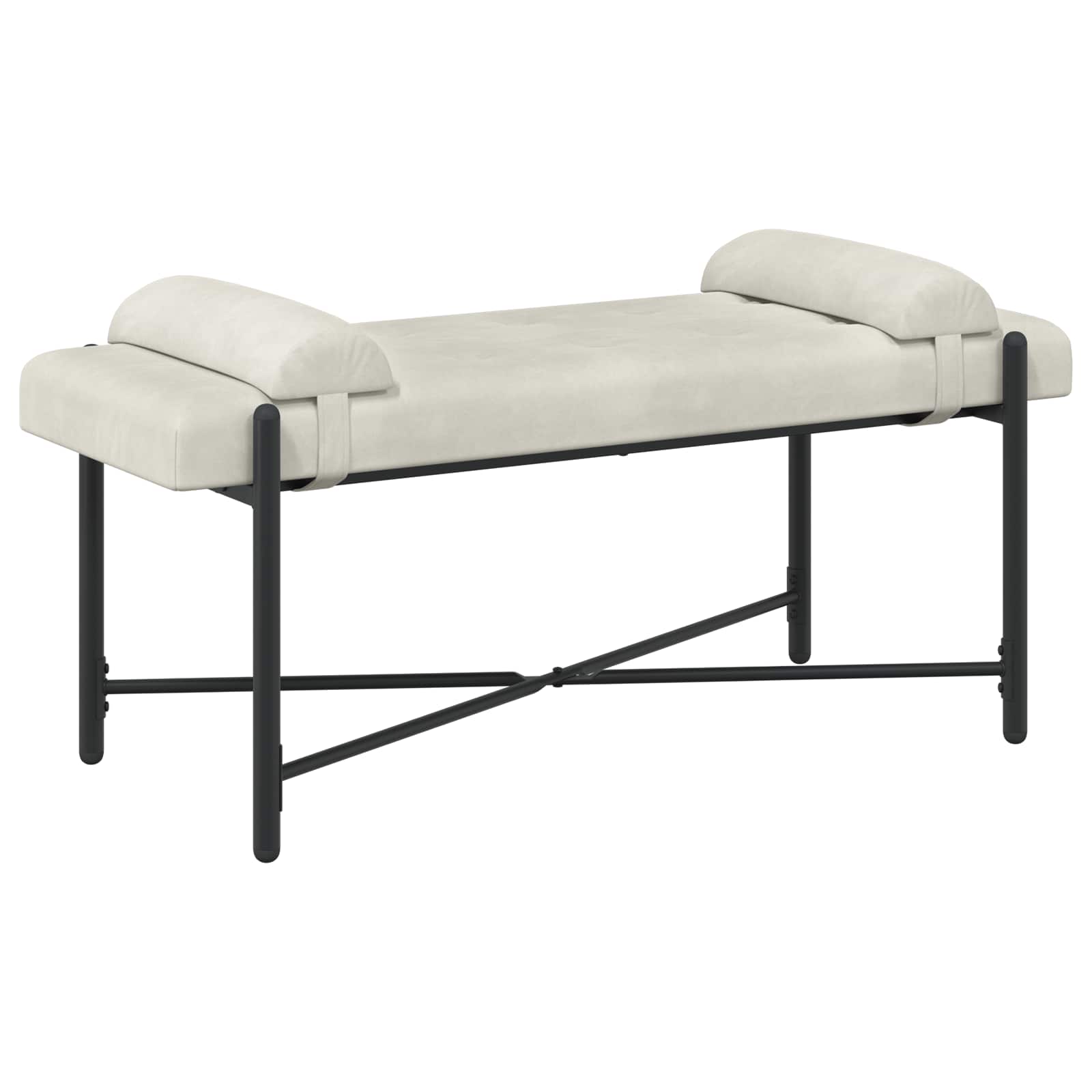 Banc capitonné à boutons avec coussins Crème 110 x 40 x 46 cm - XIOS